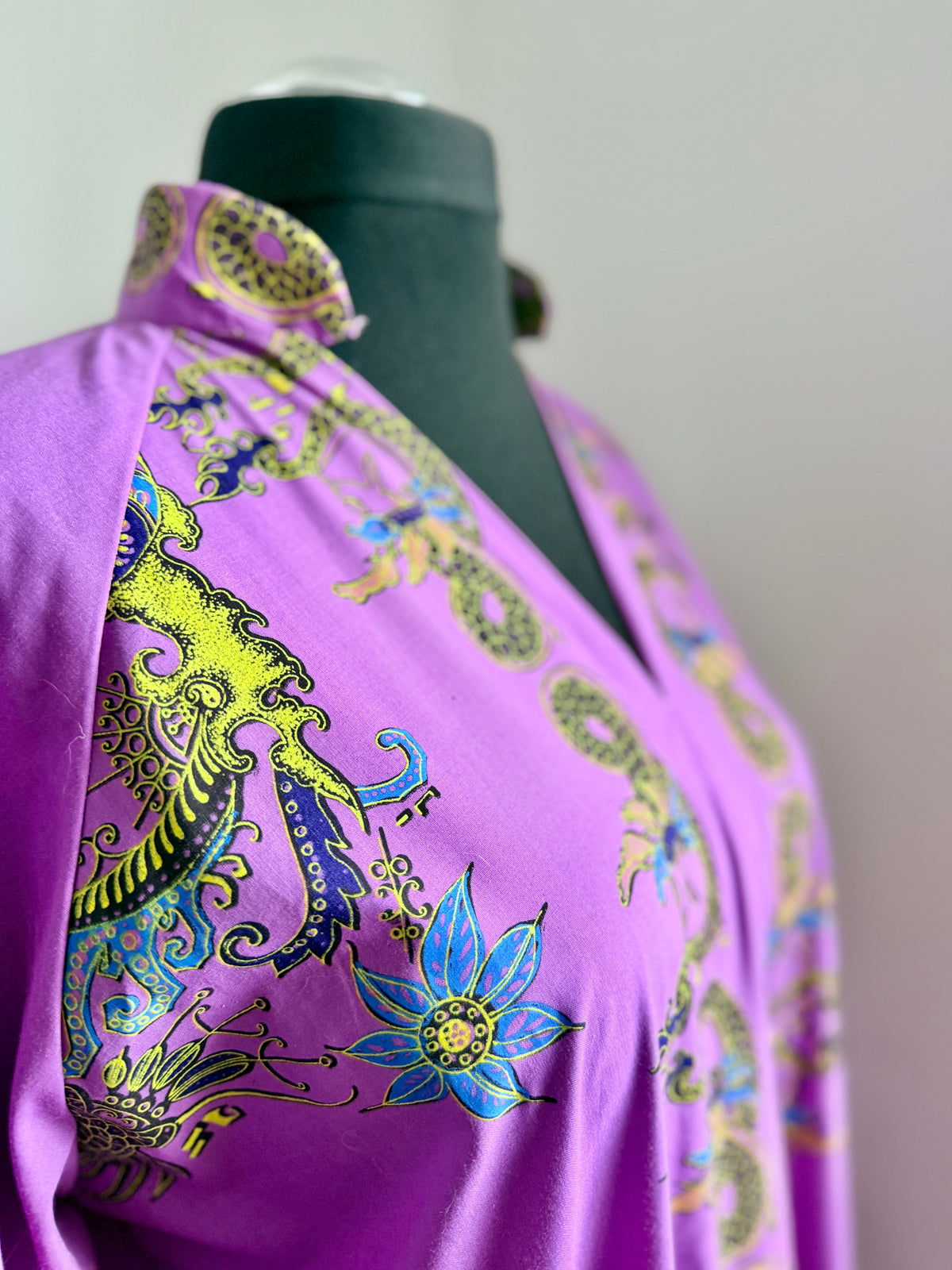 70’s Batik Purple Printed Kaftan