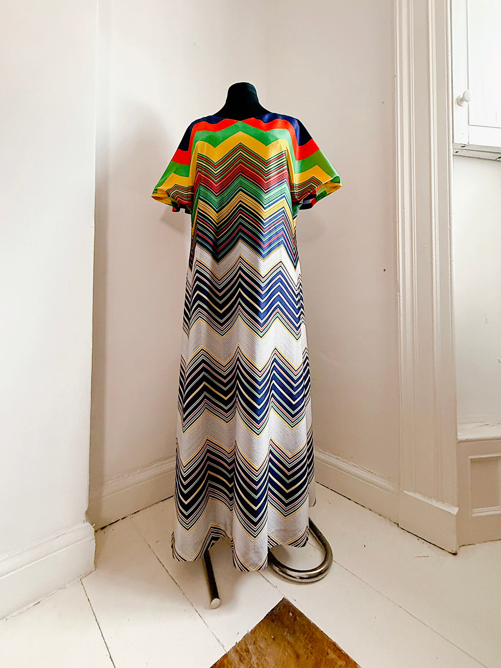 Vintage Colourful Chevron Dress