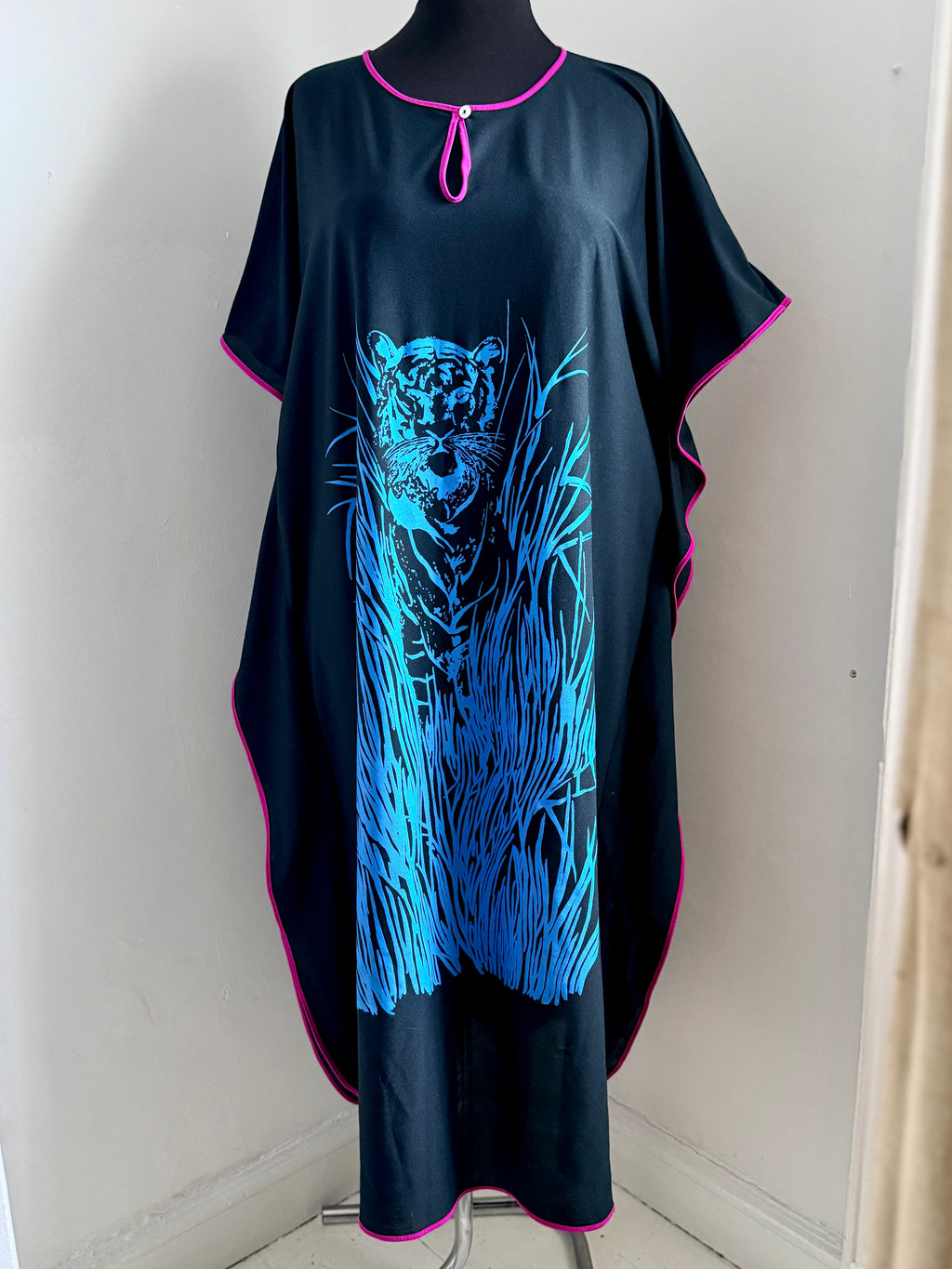 Vintage Semi Sheer Kaftan with Tiger Print