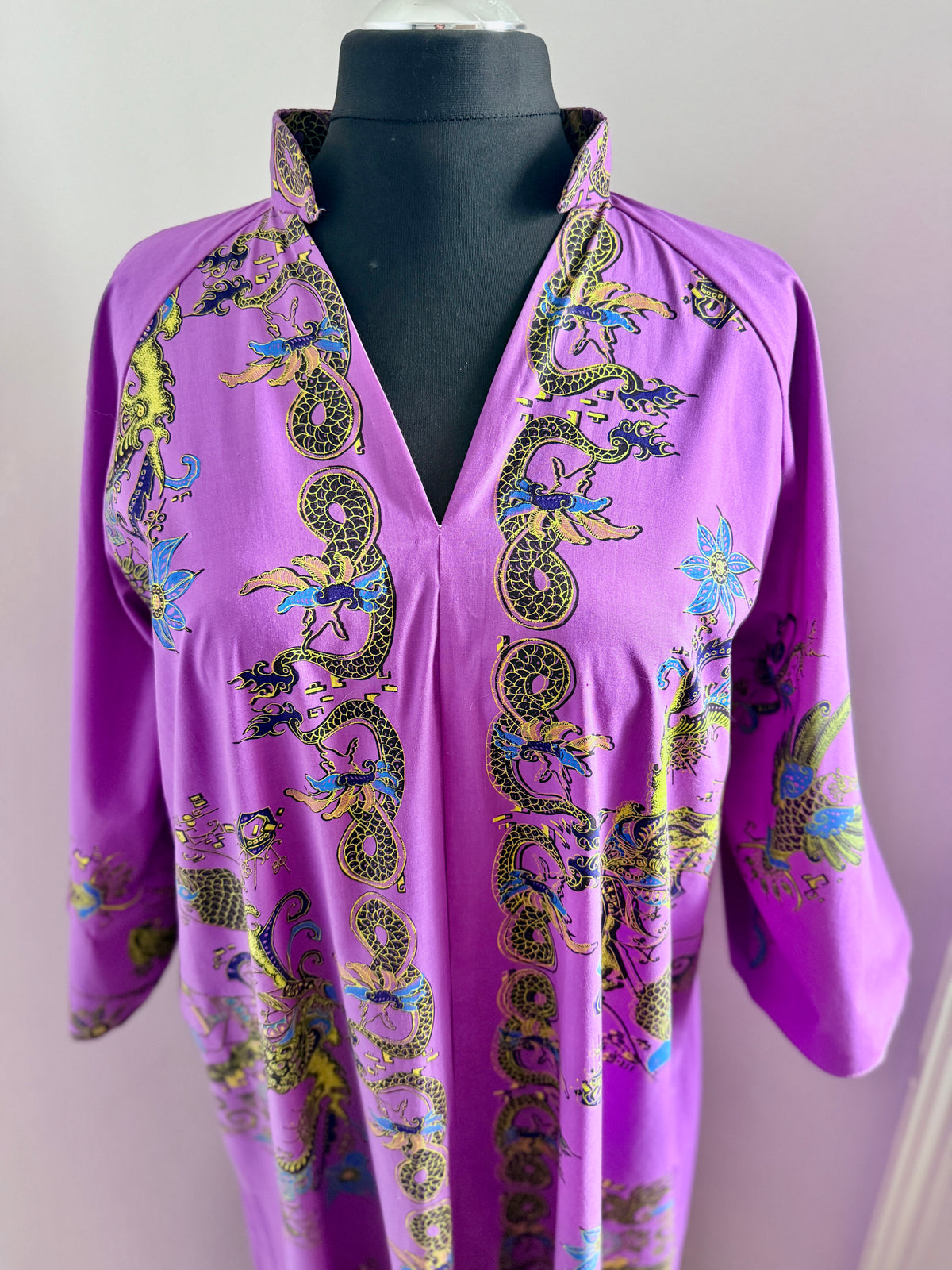 70’s Batik Purple Printed Kaftan