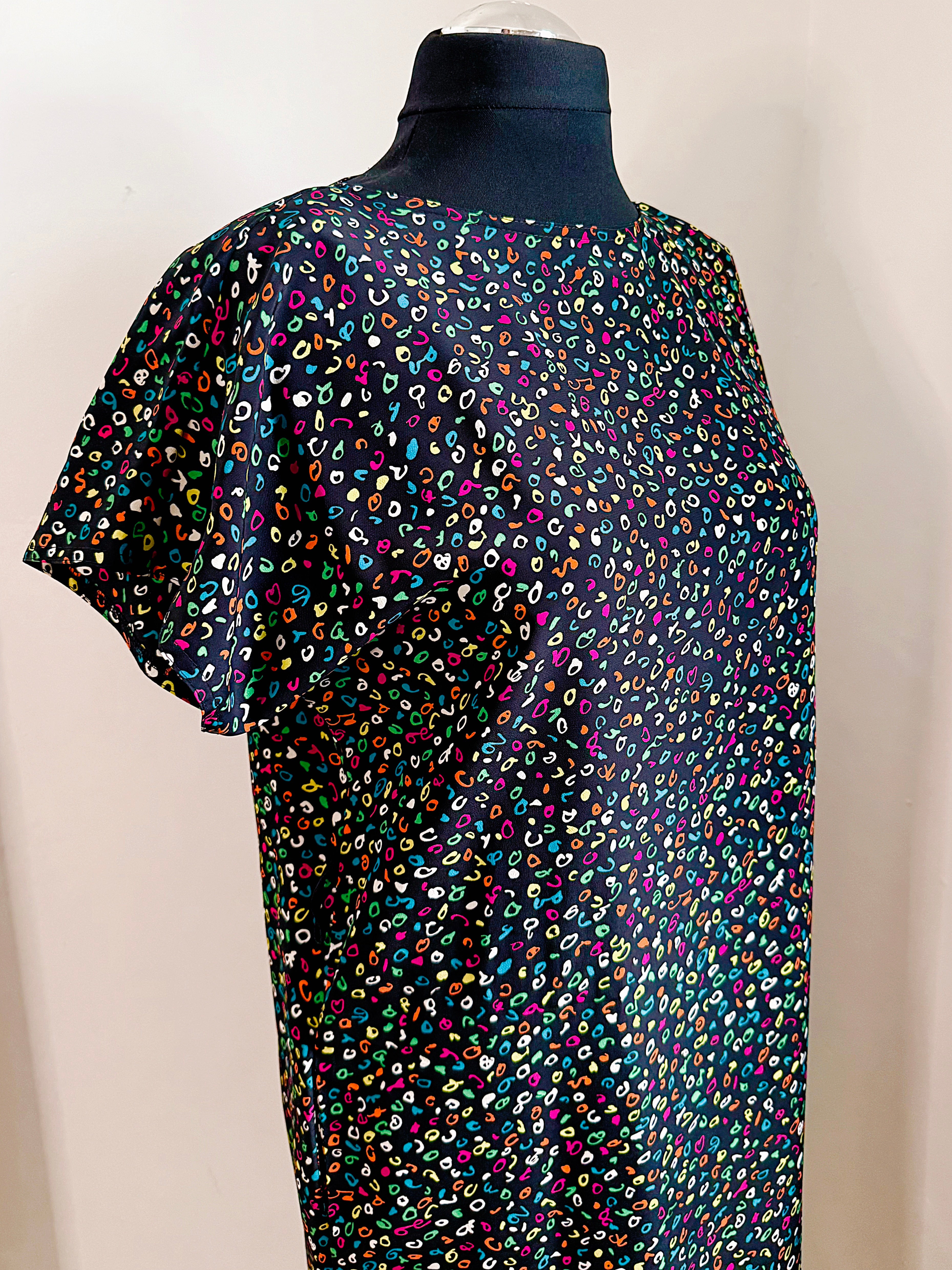 80s St Michael’s Colourful Confetti Shift Dress