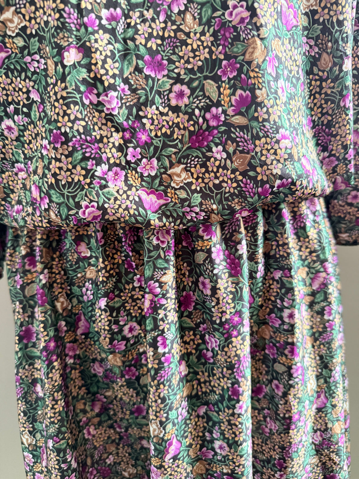 80s Ditsy Floral Lace Bib Dress