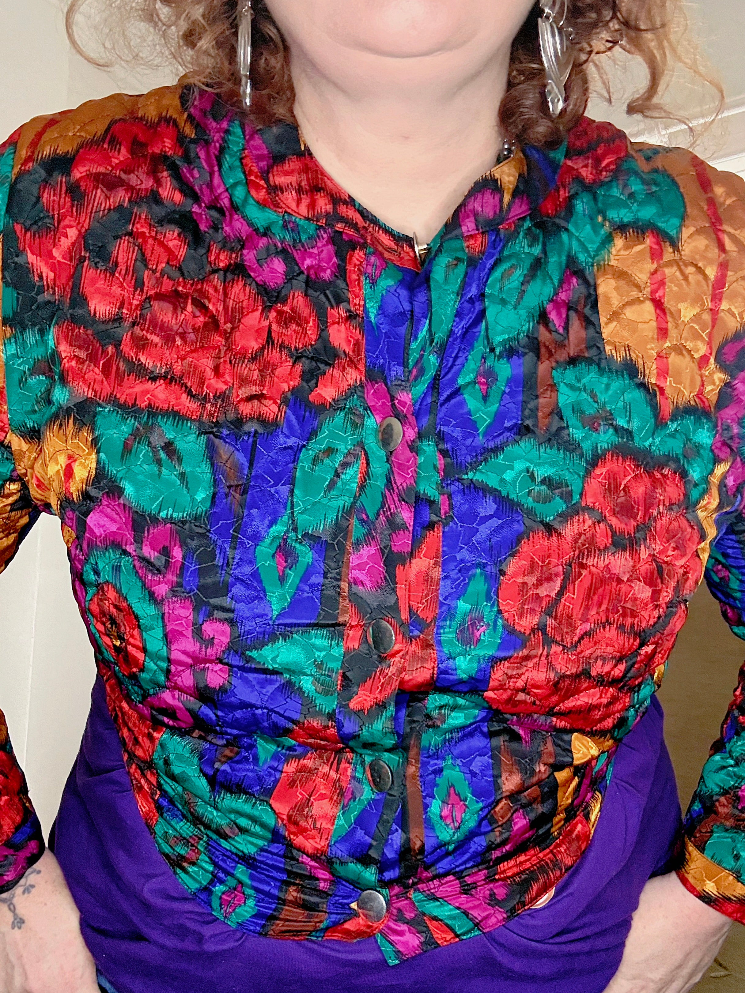 Epic 80’s Cropped Colourful Floral Jacket