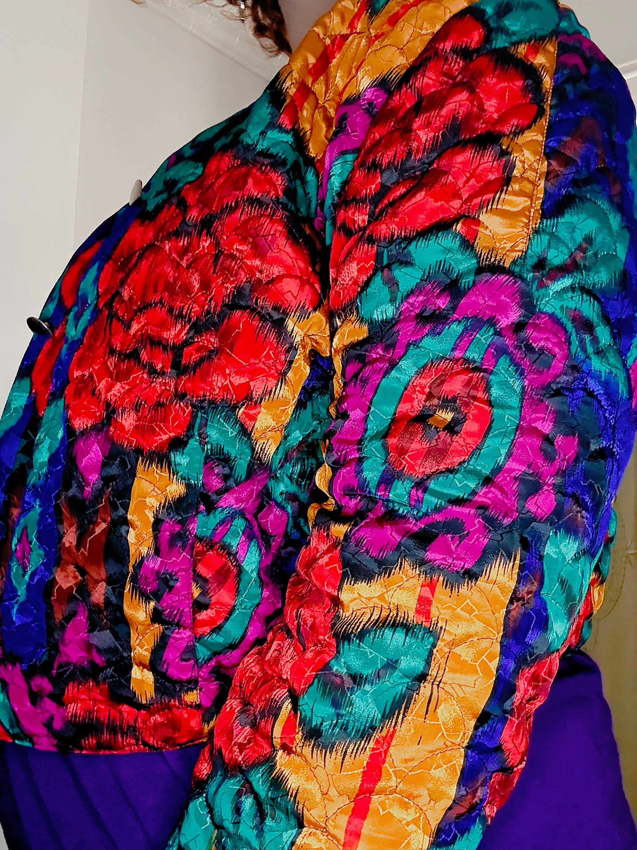 Epic 80’s Cropped Colourful Floral Jacket