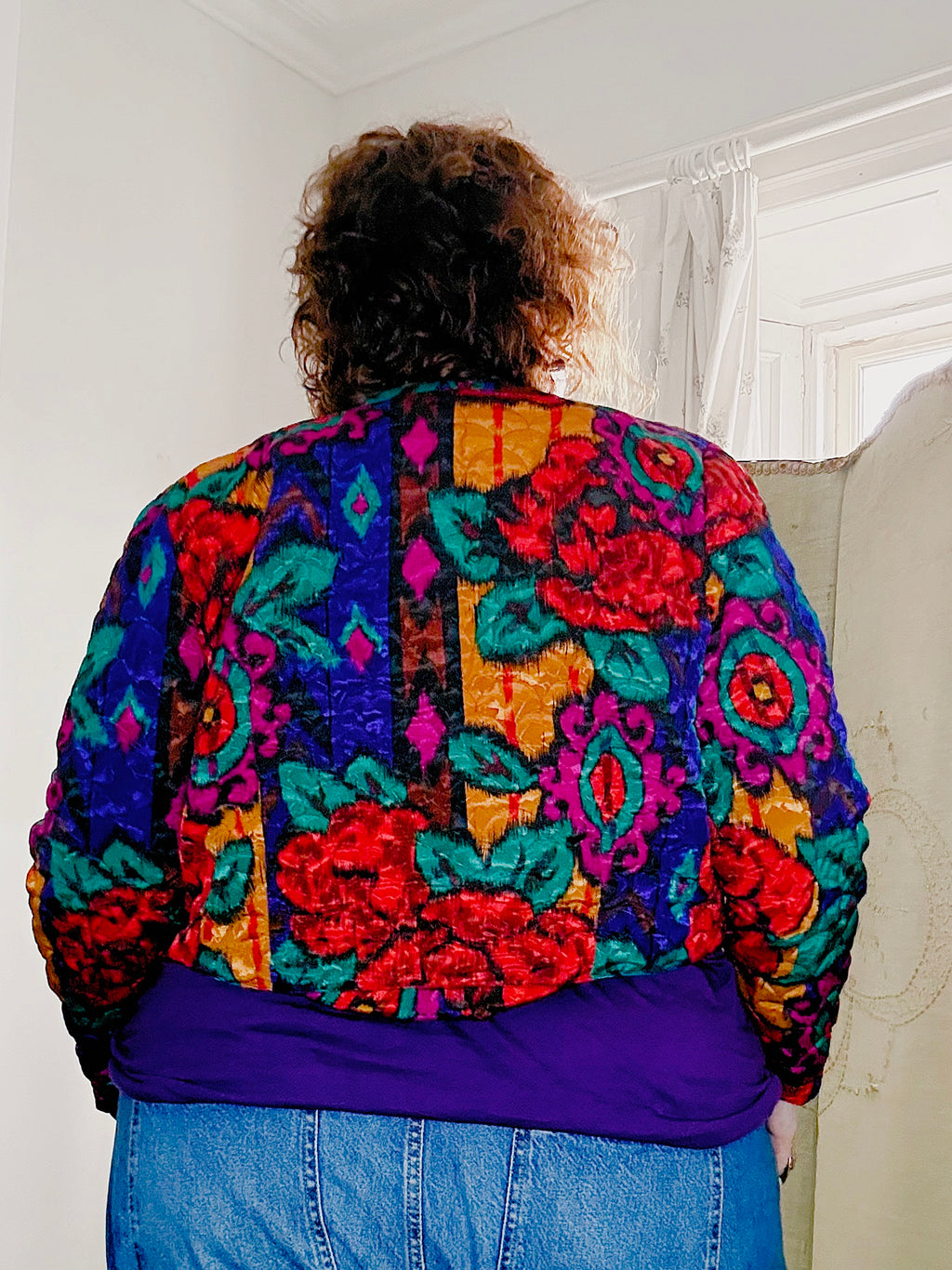 Epic 80’s Cropped Colourful Floral Jacket