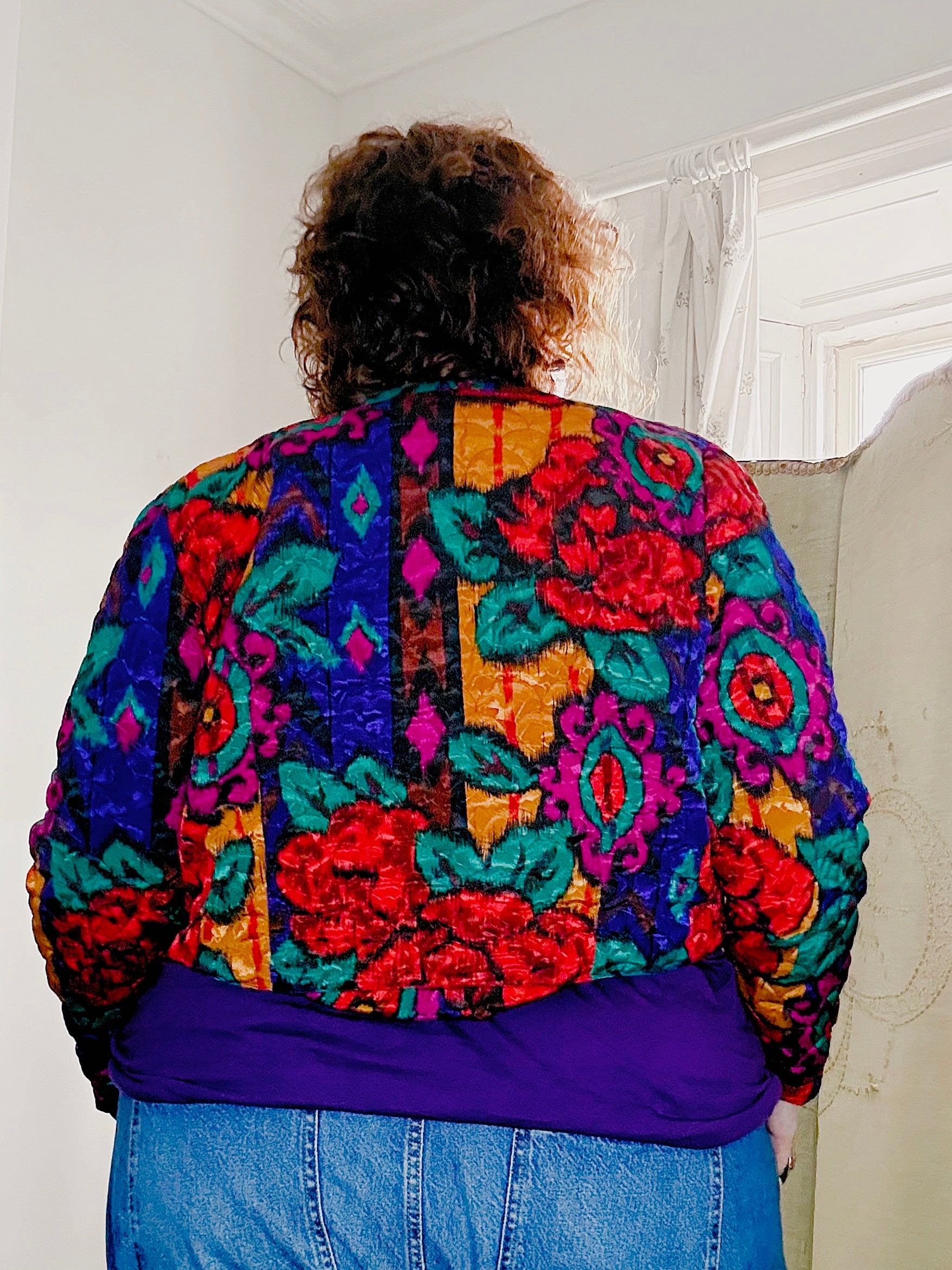 Epic 80’s Cropped Colourful Floral Jacket