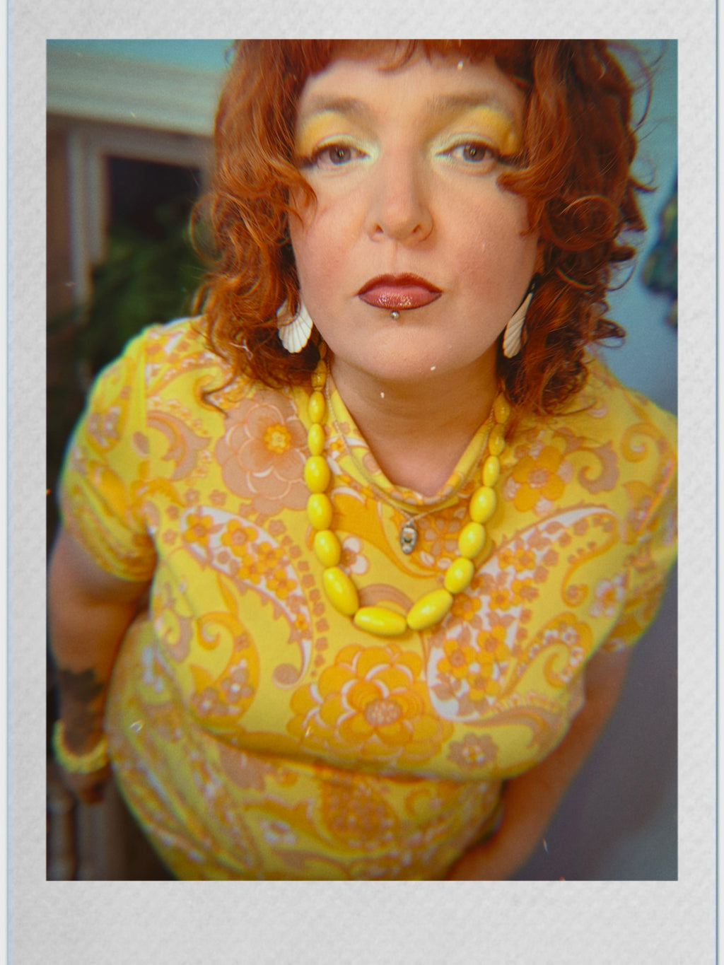 Vintage Mellow Yellow Paisley Shift Dress