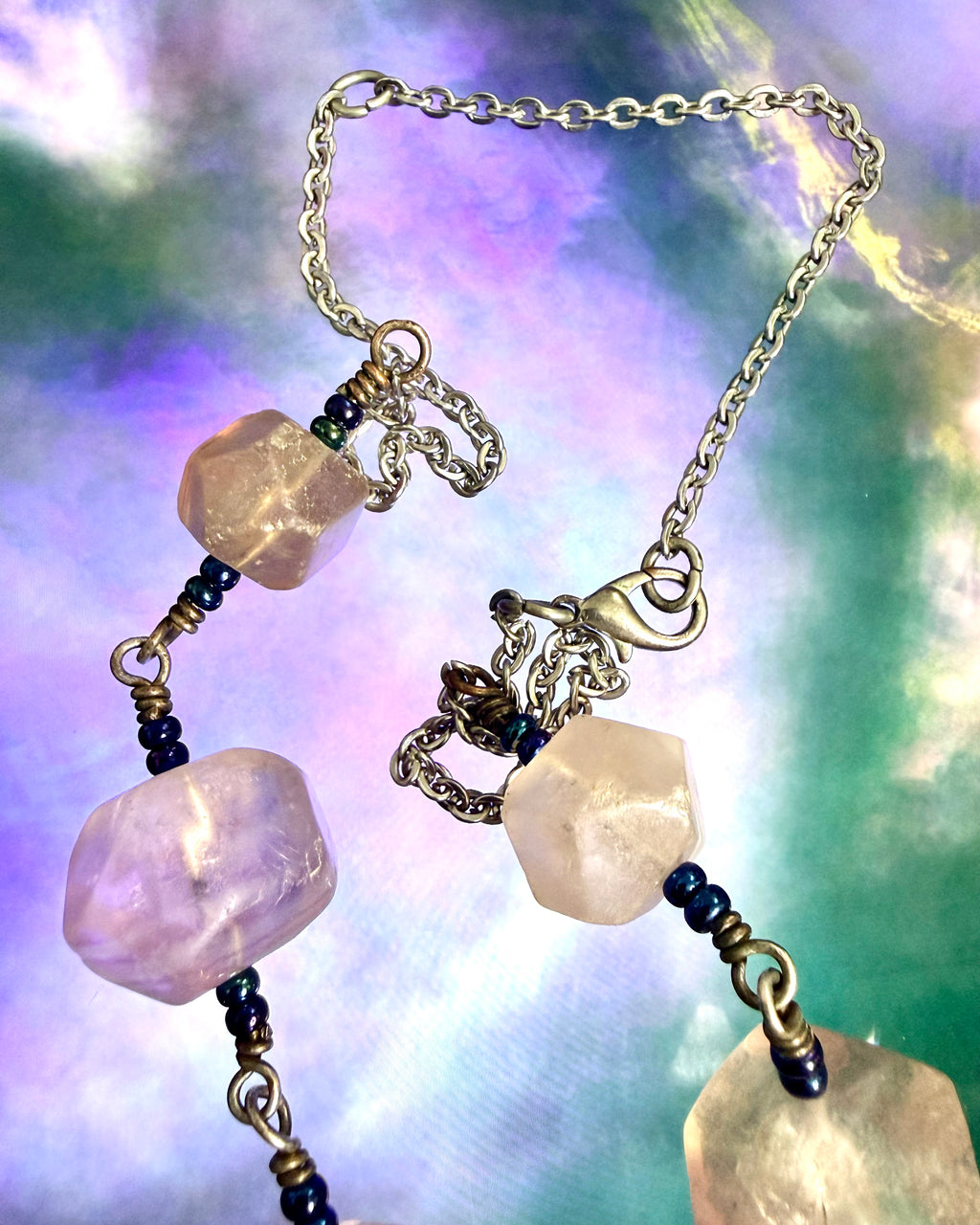 Chunky vintage gemstone necklace.