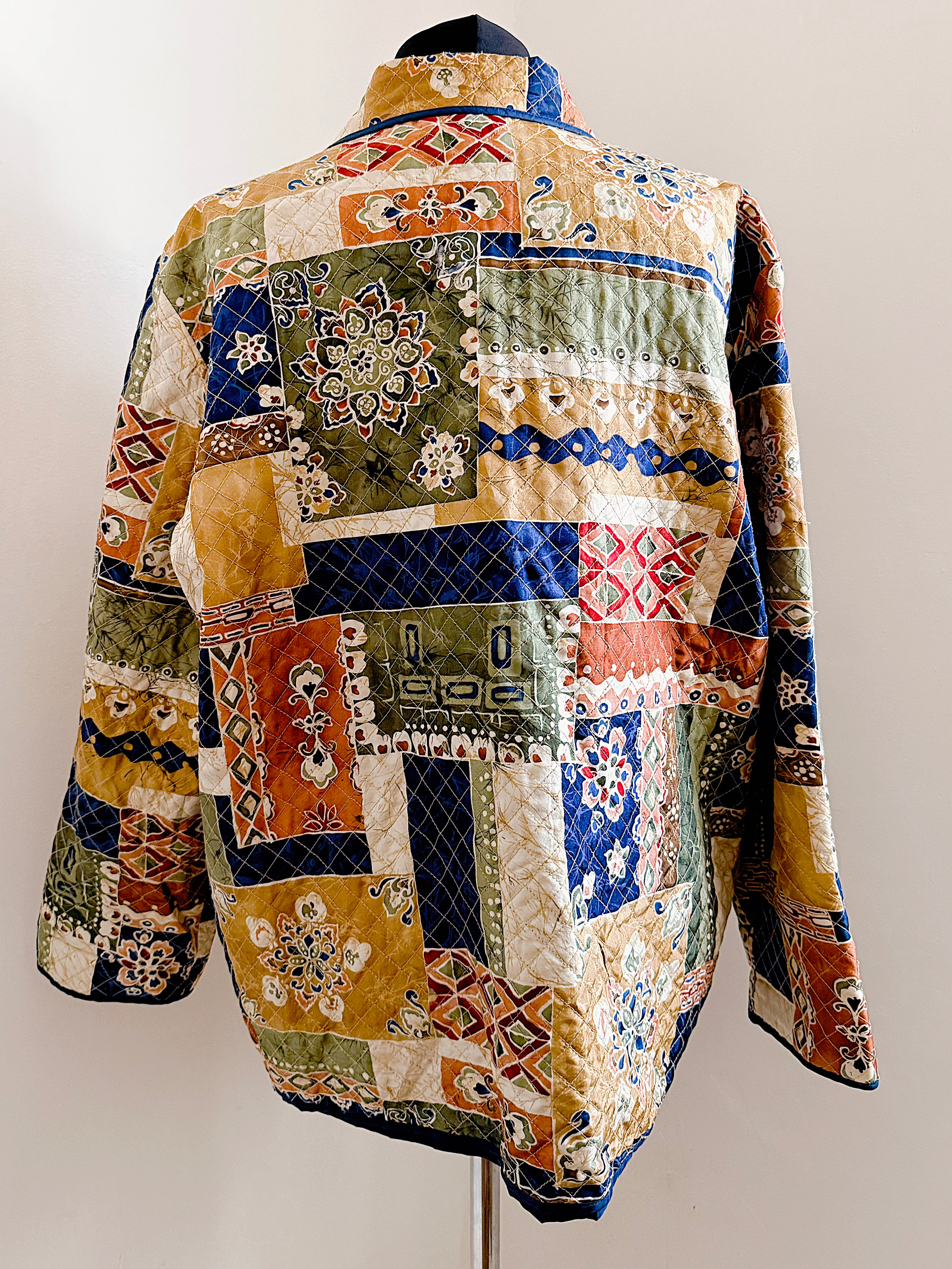 Vintage Silk Patchwork Print Jacket.