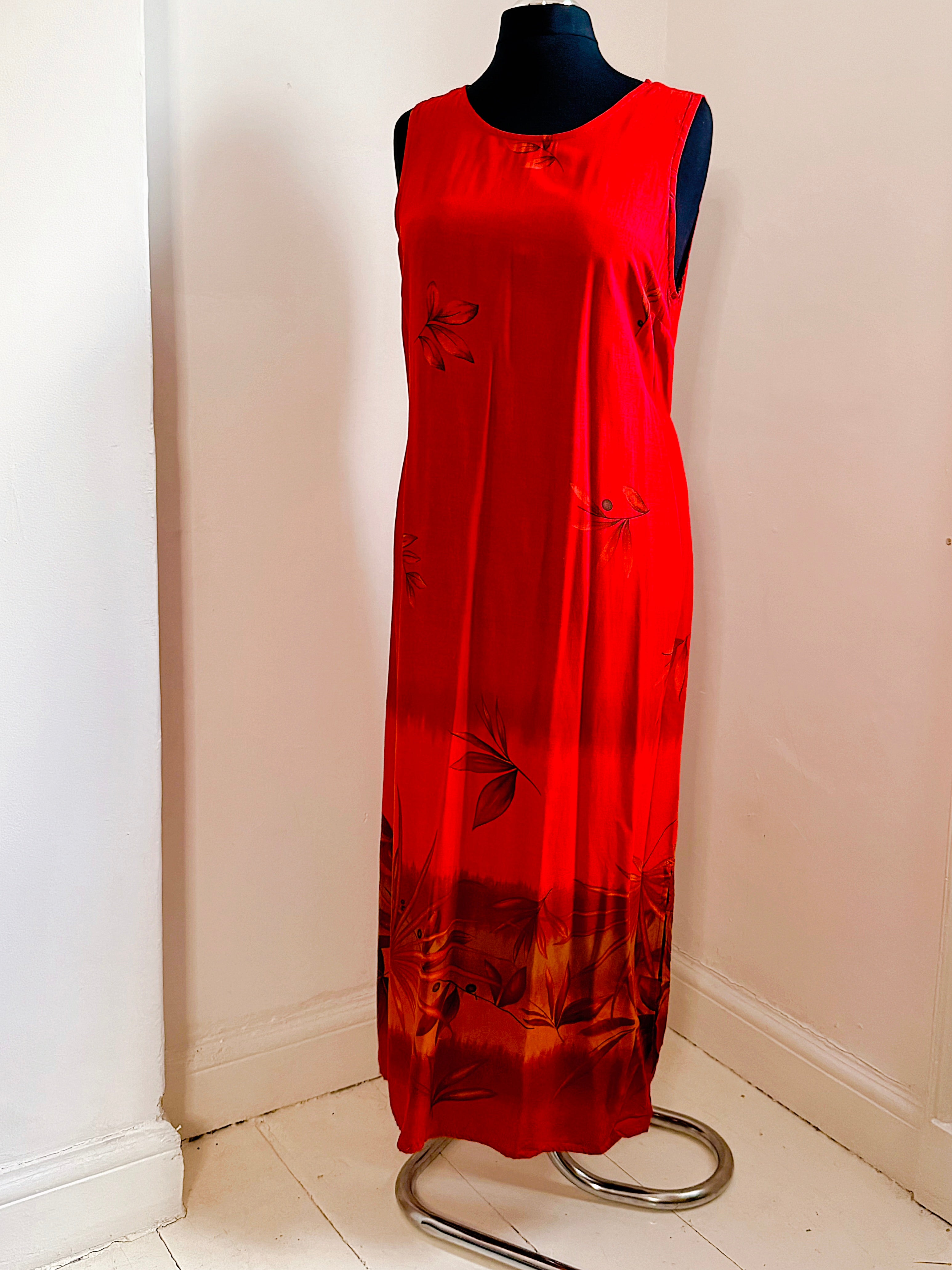 90s Vintage Red Hot Summer Dress