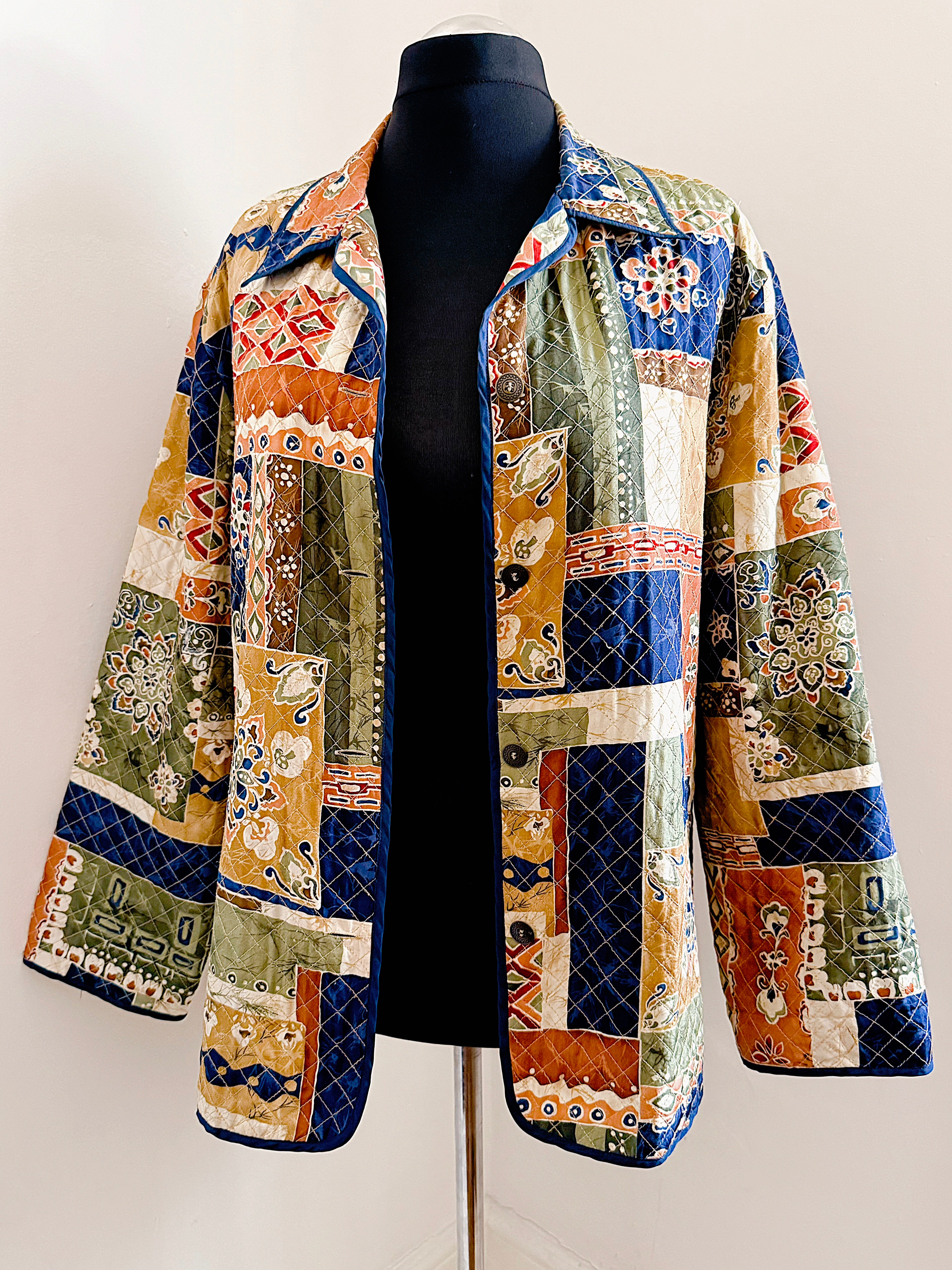 Vintage Silk Patchwork Print Jacket.
