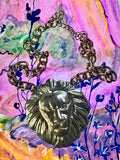Vintage 1980s/90s Chunky Lion Head Statement Necklace