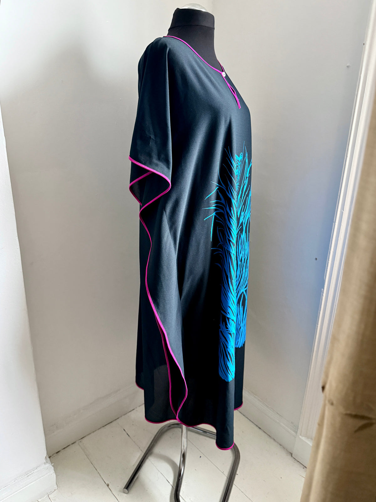 Vintage Semi Sheer Kaftan with Tiger Print