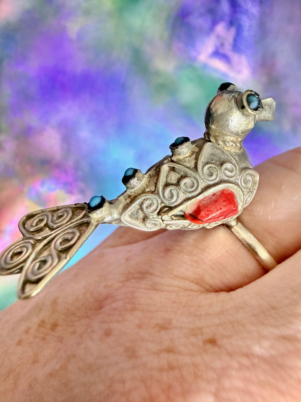 Vintage Kuchi Tribal Bird Statement Ring