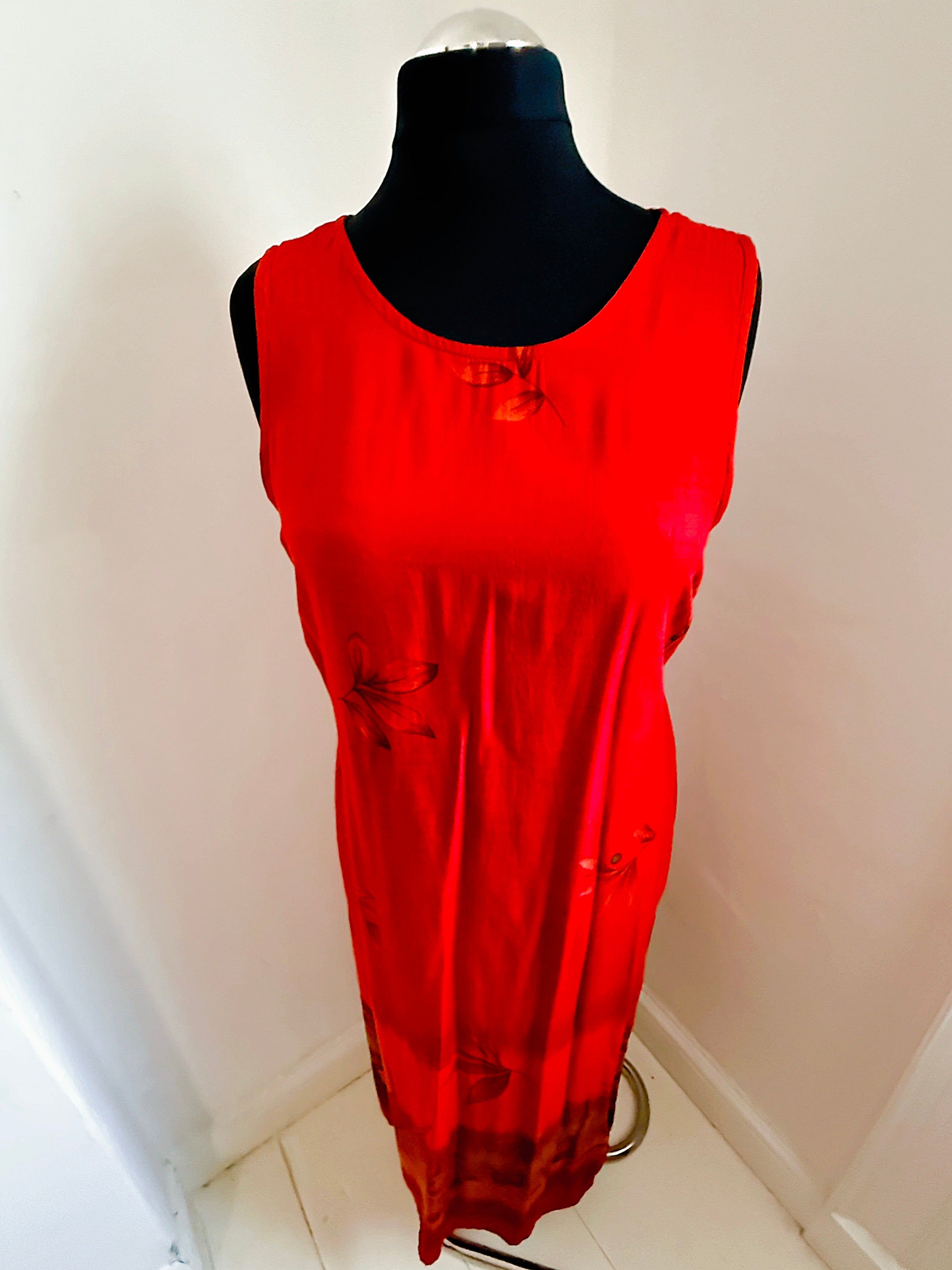 90s Vintage Red Hot Summer Dress