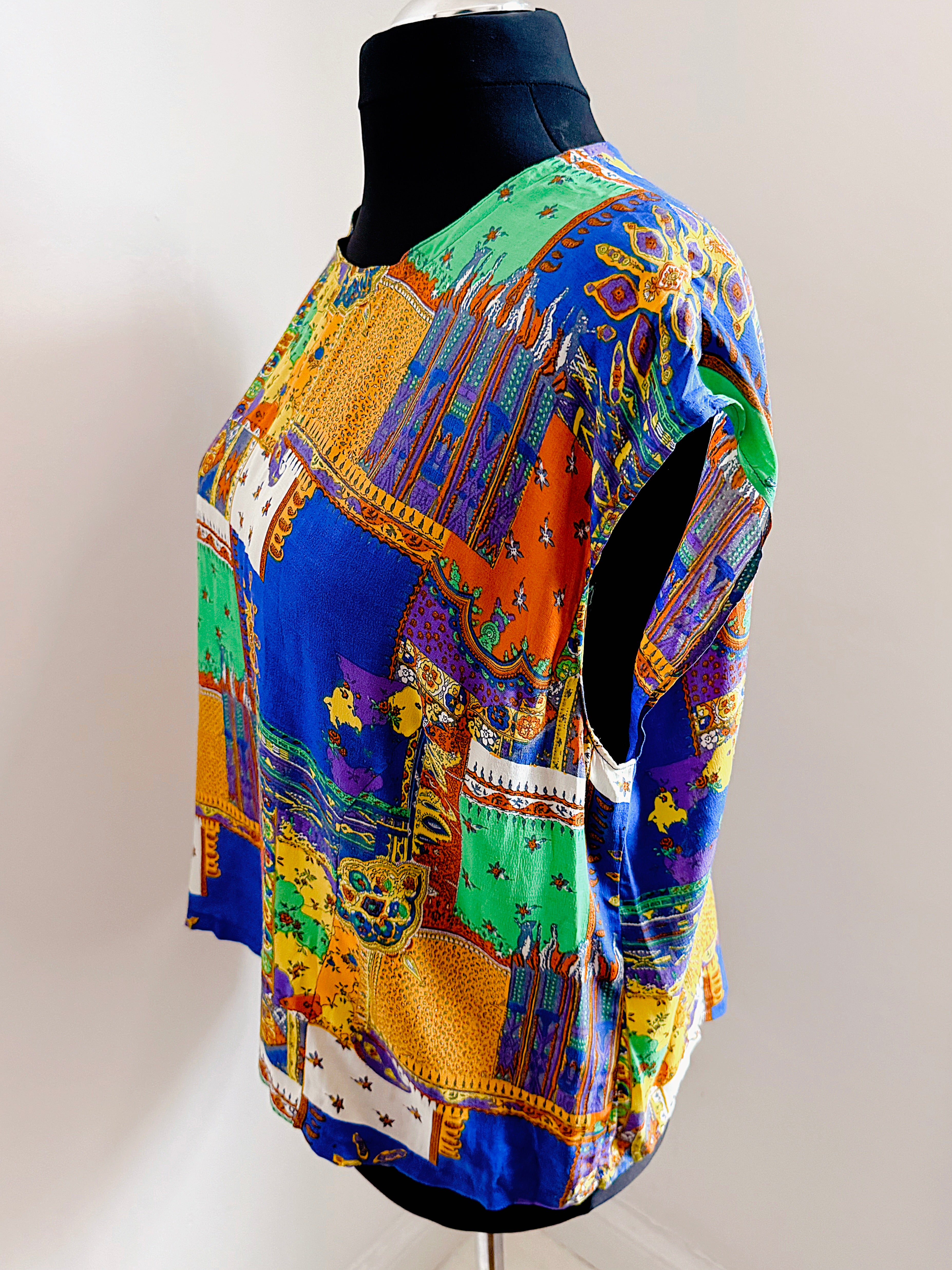 Vintage patchwork ornate print top.