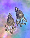 Vintage Egyptian Bedouin Tribal Silver Dangle Earrings – Cairo, c. 1951-1952 (.800 Silver)
