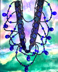 Vintage Handwoven Beadwork Statement Collar Teardrop Necklace