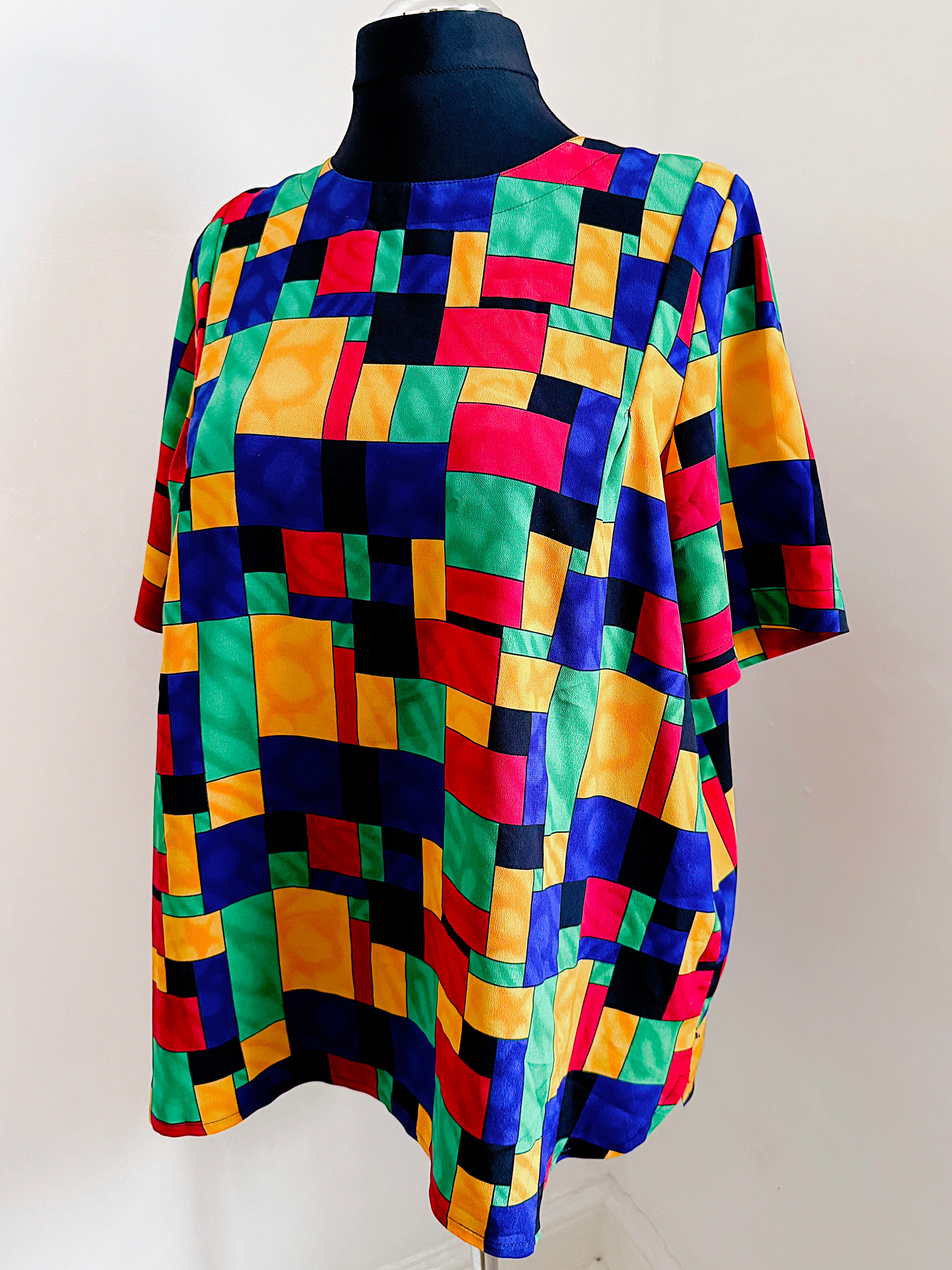 80s vintage colour block top