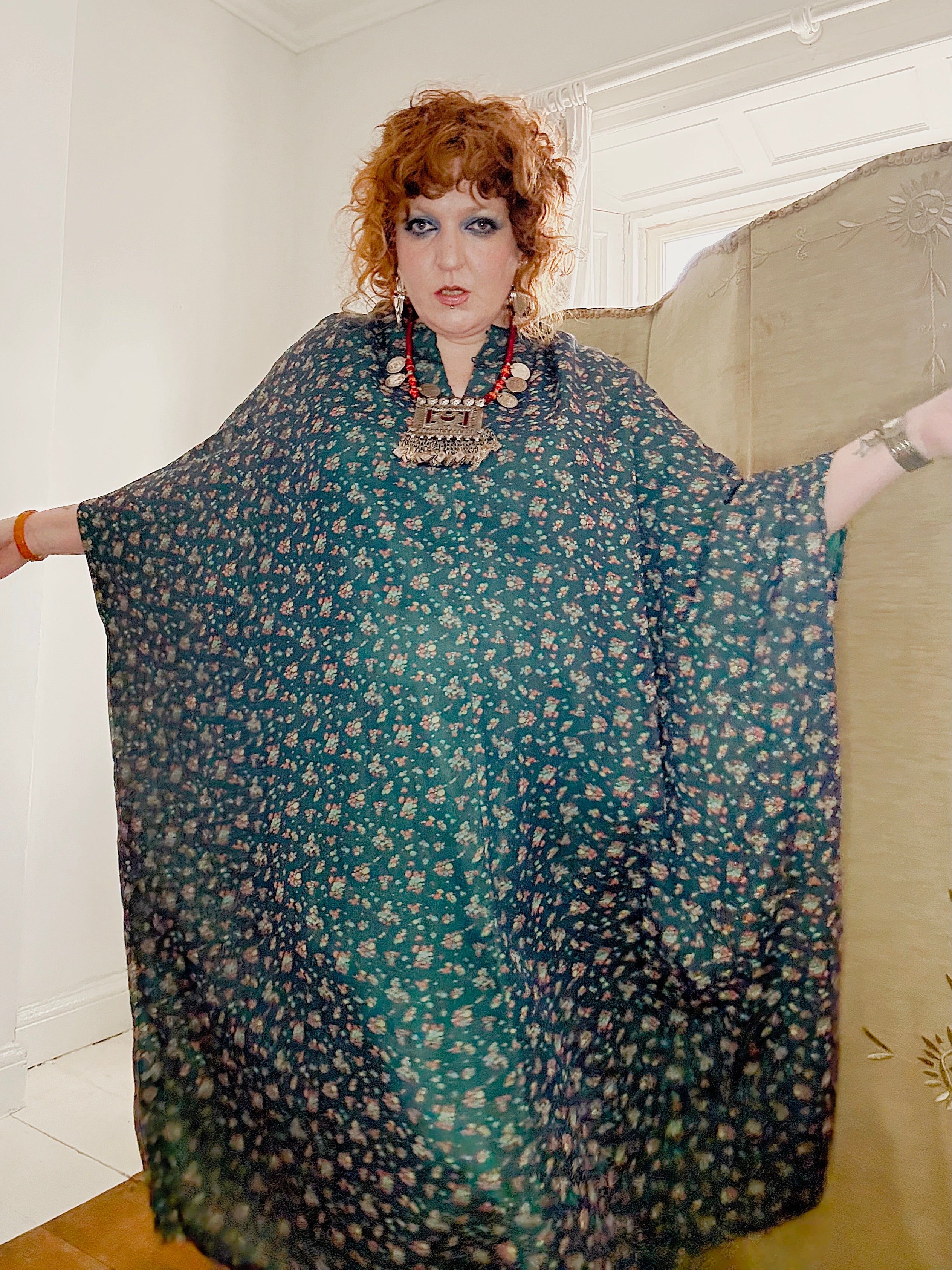 Vintage Handmade Ditsy Floral Kaftan