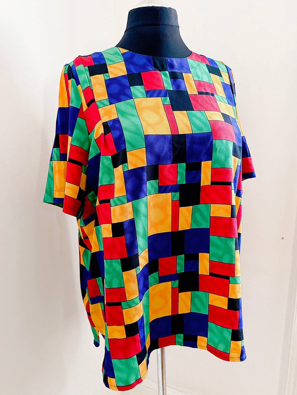 80s vintage colour block top