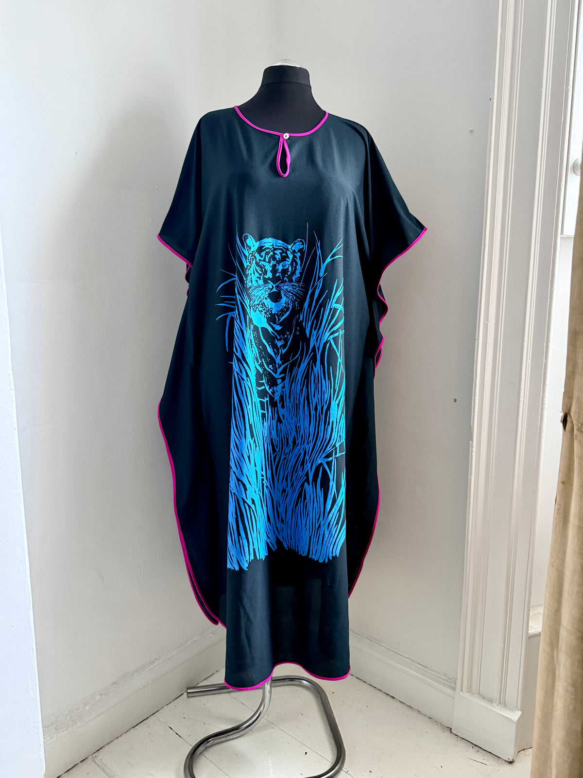 Vintage Semi Sheer Kaftan with Tiger Print