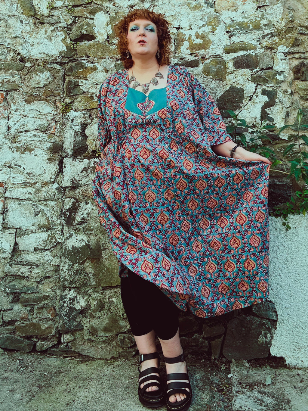 Heart Crafter Block Print & Embroidered Kaftan