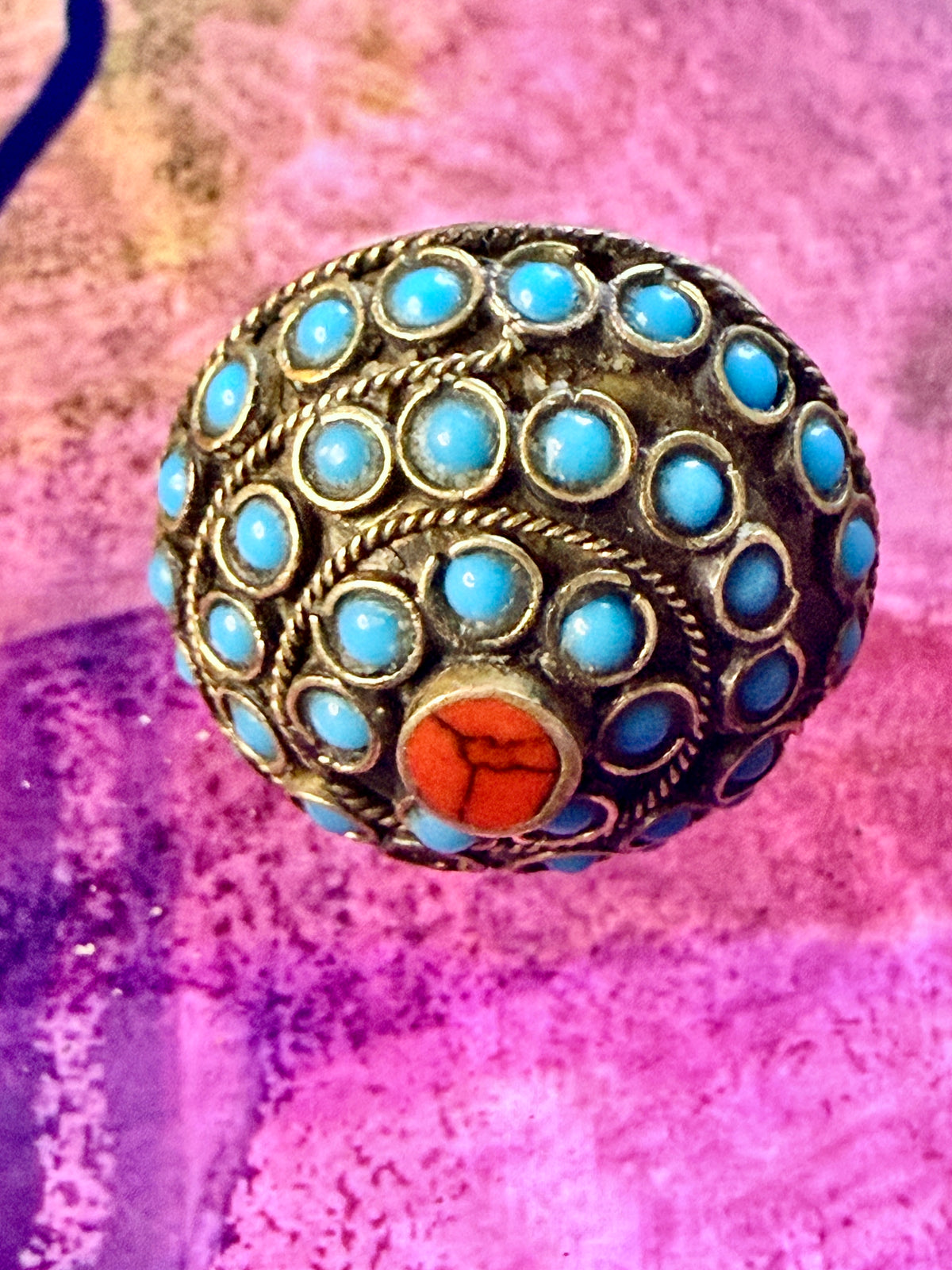 Vintage Tribal Kuchi Dome Ring- Uk Size R