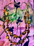 Vintage 90’s Tiger’s Eye,Carnelian & Sterling Silver Statement Necklace