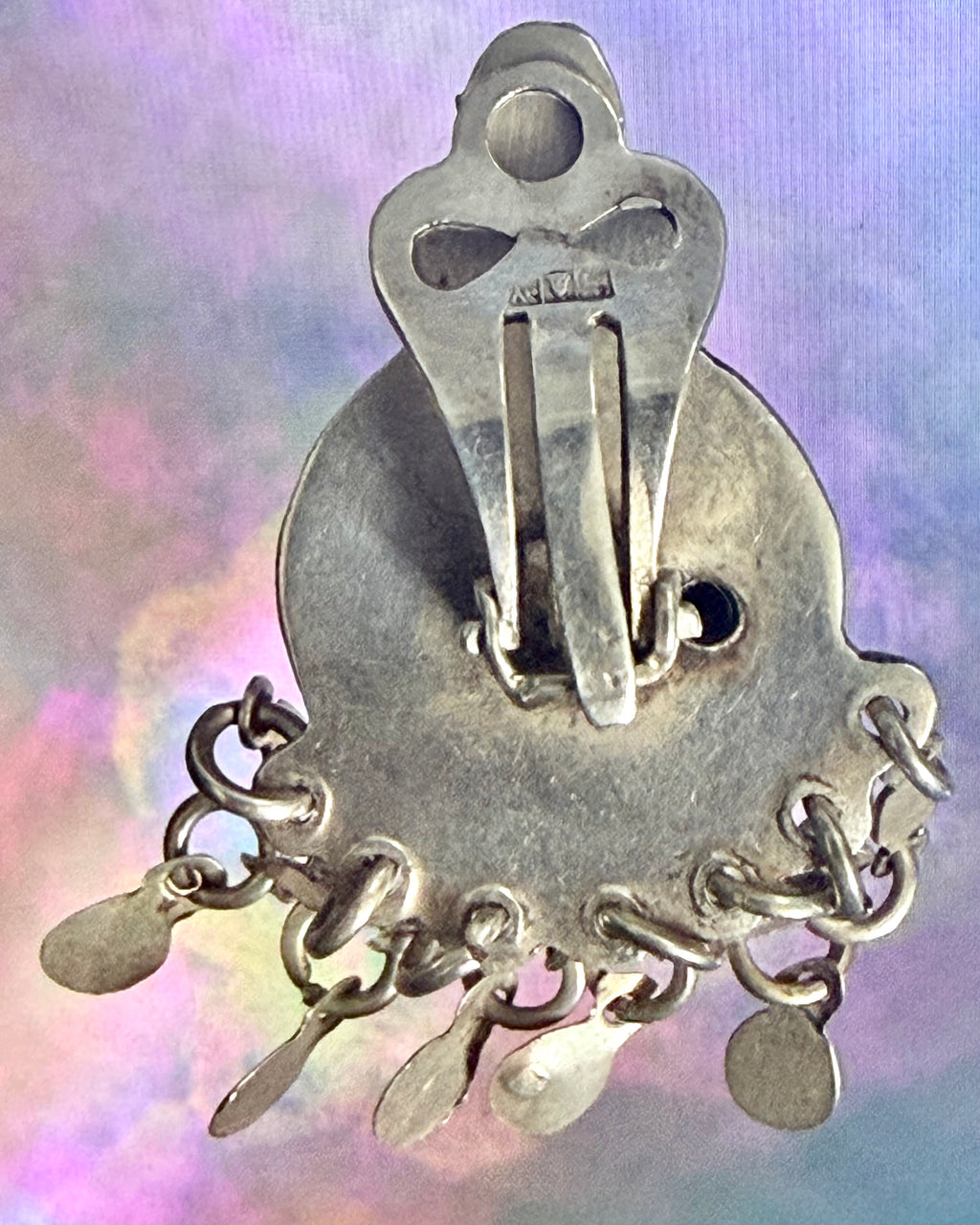 Vintage Egyptian Bedouin Tribal Silver Dangle Earrings – Cairo, c. 1951-1952 (.800 Silver)