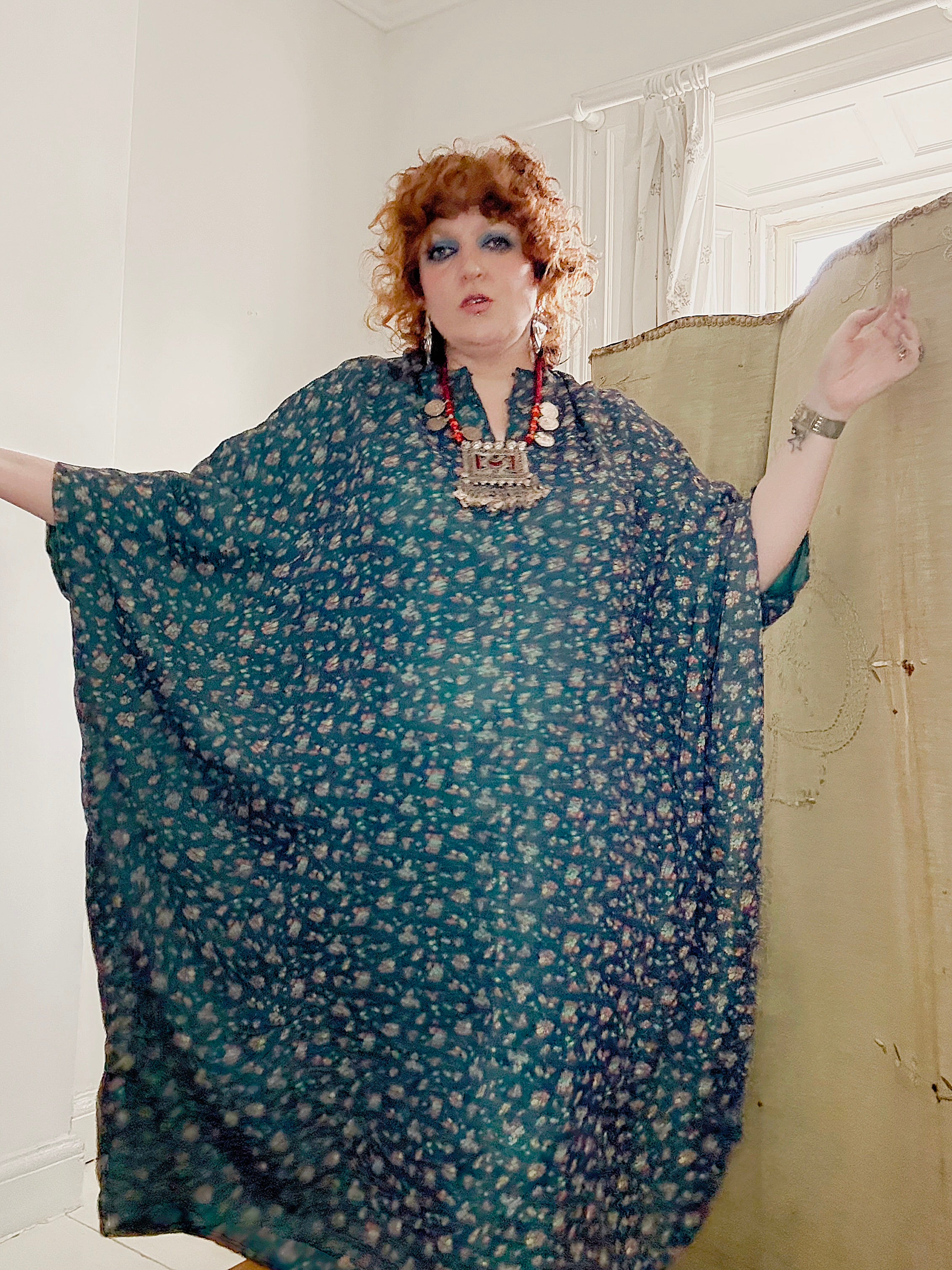 Vintage Handmade Ditsy Floral Kaftan