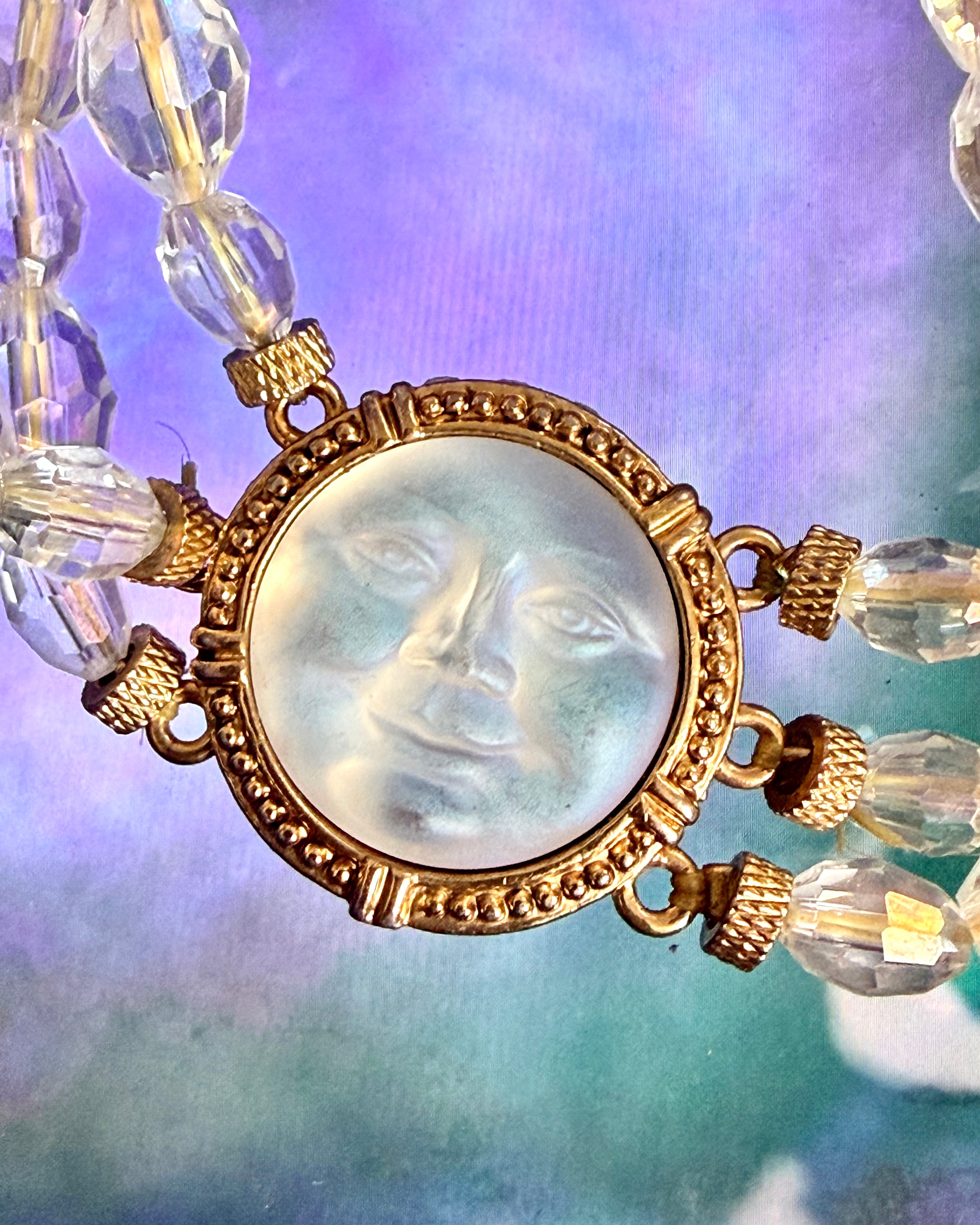 Vintage Kirks Folly Seaview Moon Crystal Beaded Bracelet