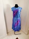 80s Feather Print Midi Dress