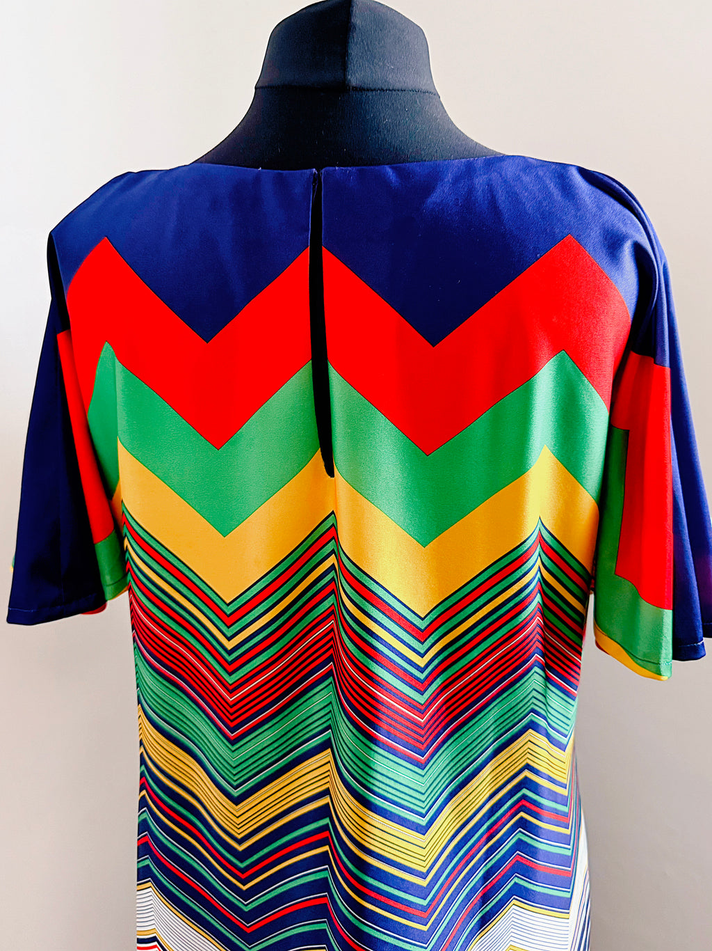 Vintage Colourful Chevron Dress
