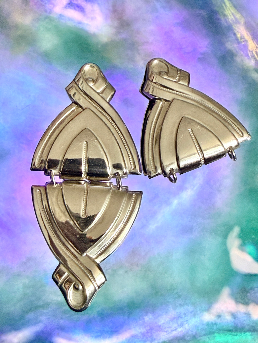 1980s large statement deco earrings