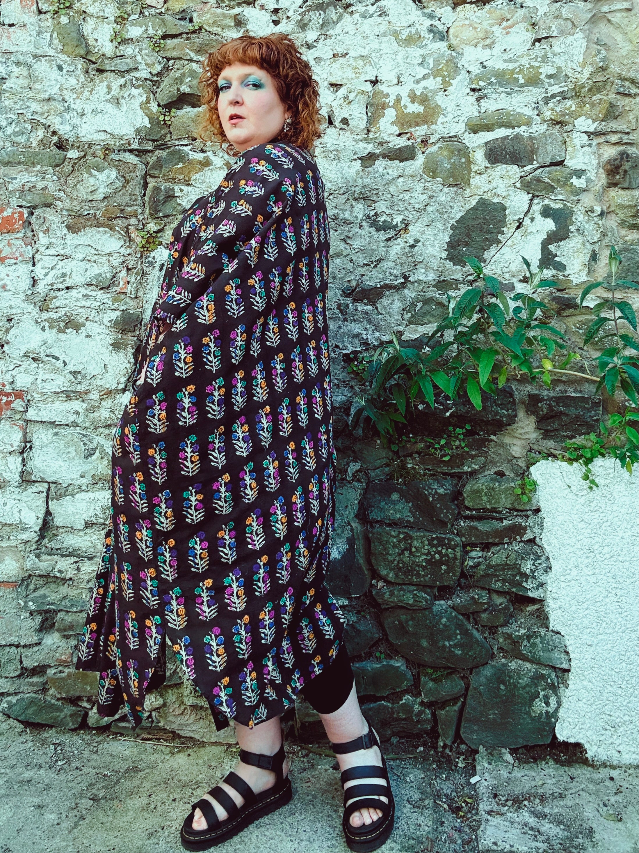 Dopamine Queen Block Print & Embroidered Kaftan