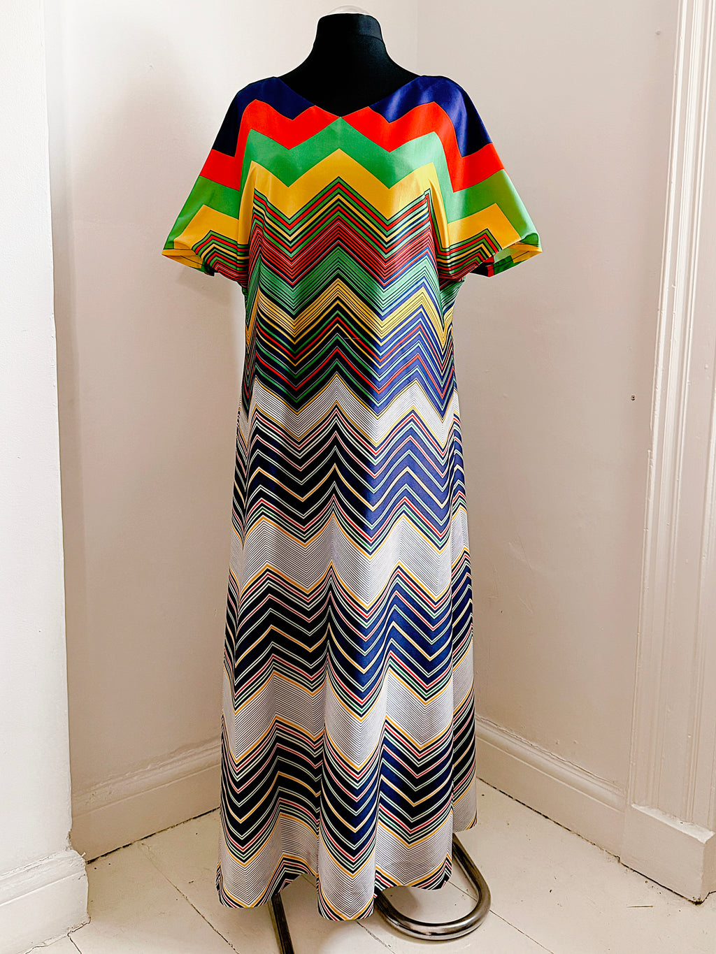Vintage Colourful Chevron Dress