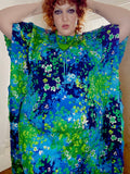 Vintage Floral PsychedelicPleated Kaftan