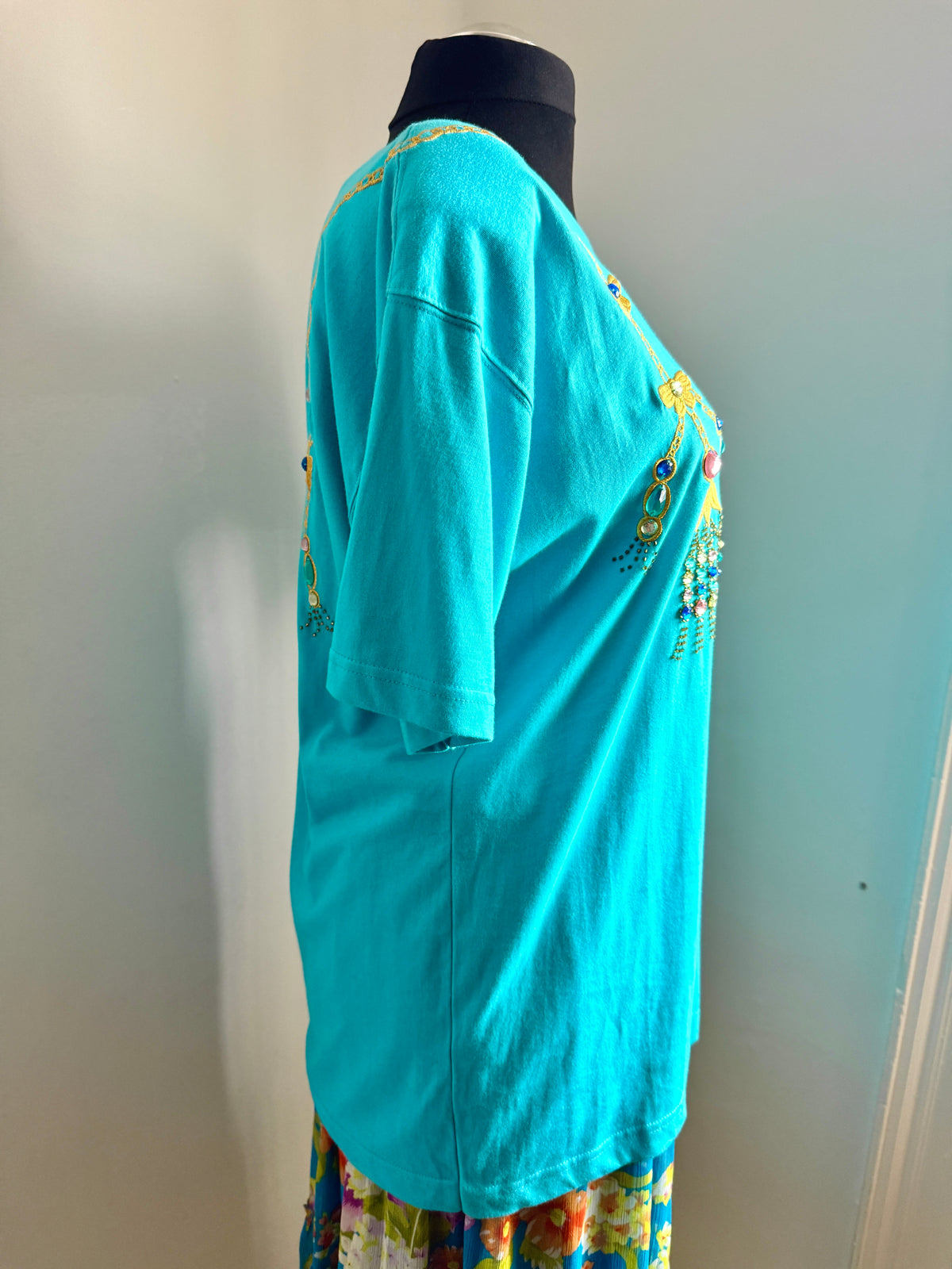 80s Embellished Bling Tshirt with Tags