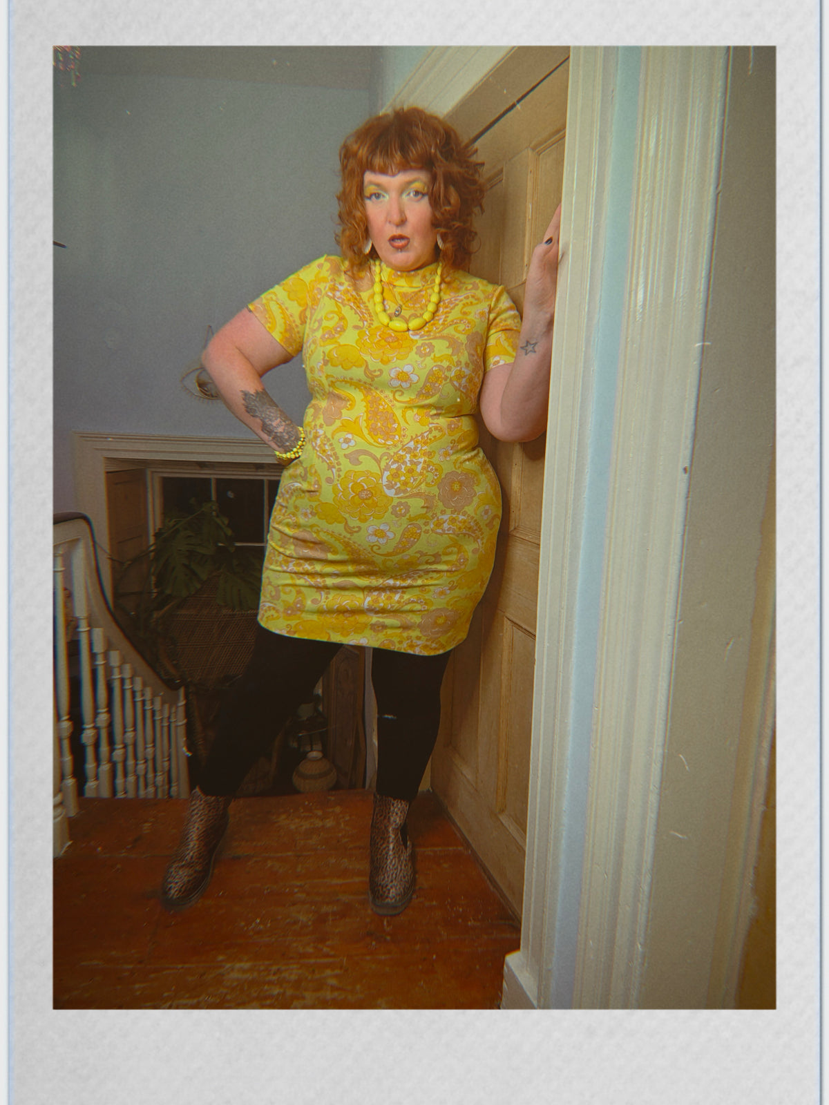 Vintage Mellow Yellow Paisley Shift Dress