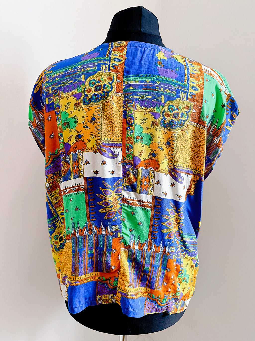 Vintage patchwork ornate print top.