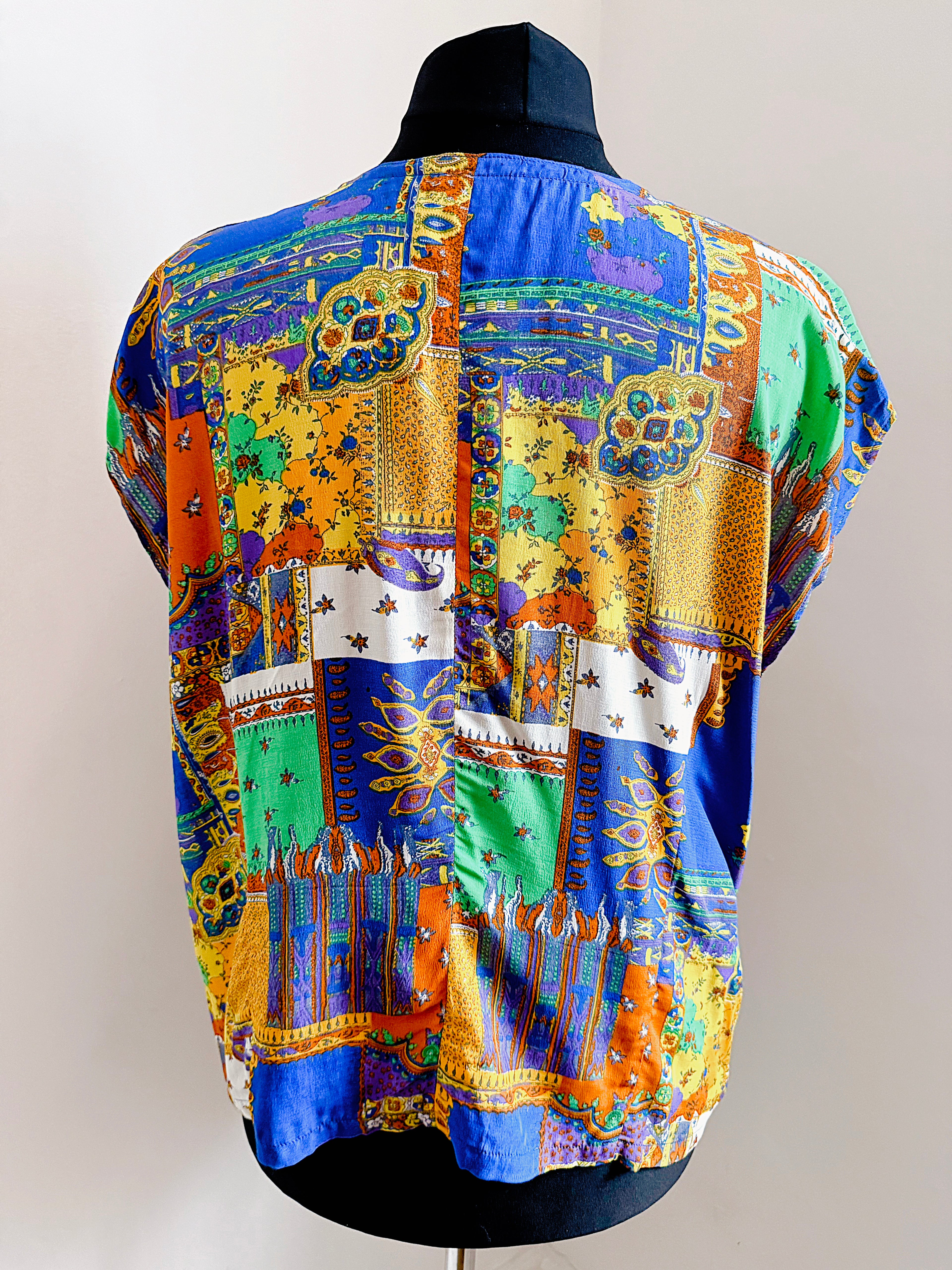 Vintage patchwork ornate print top.