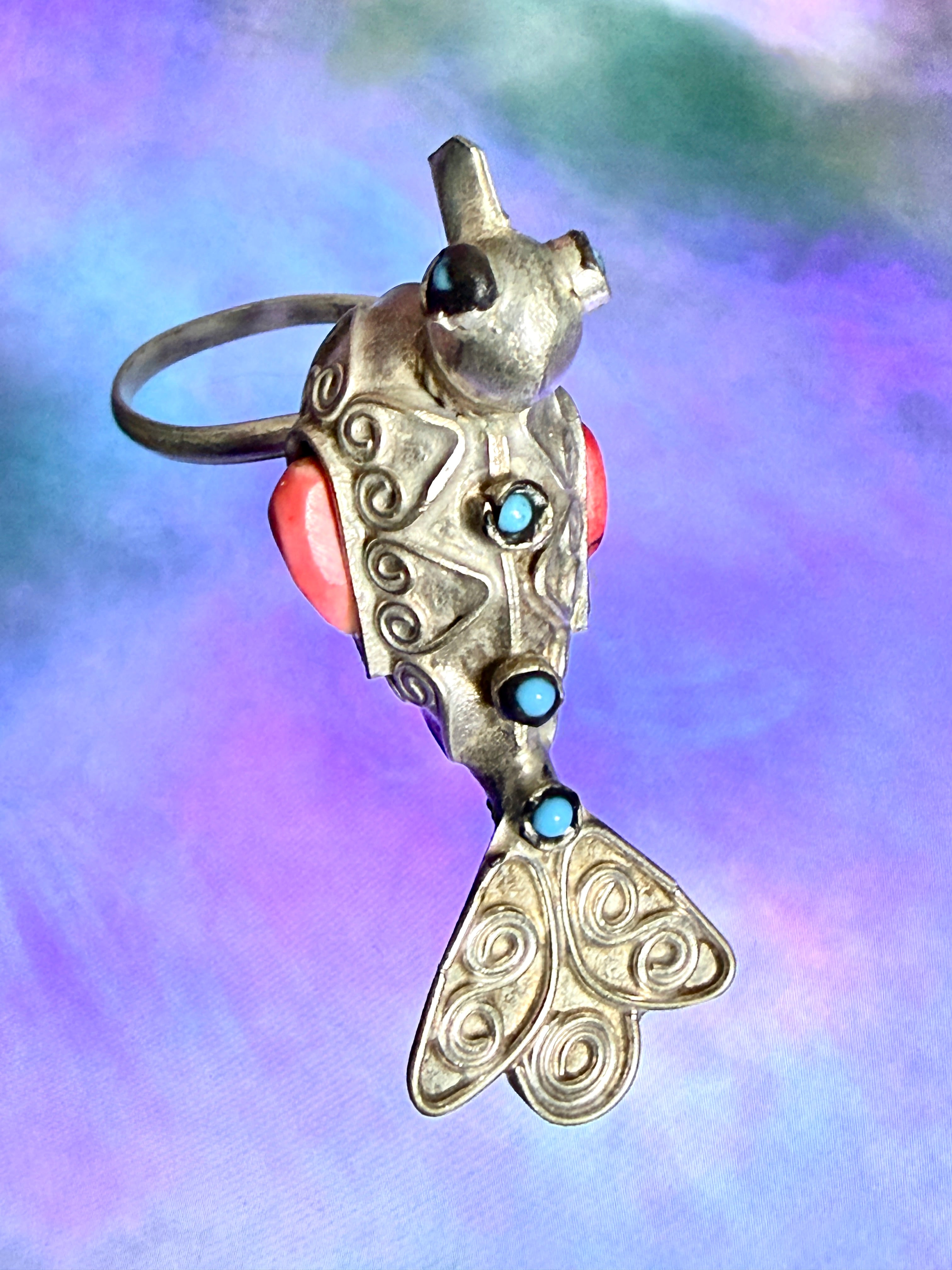 Vintage Kuchi Tribal Bird Statement Ring