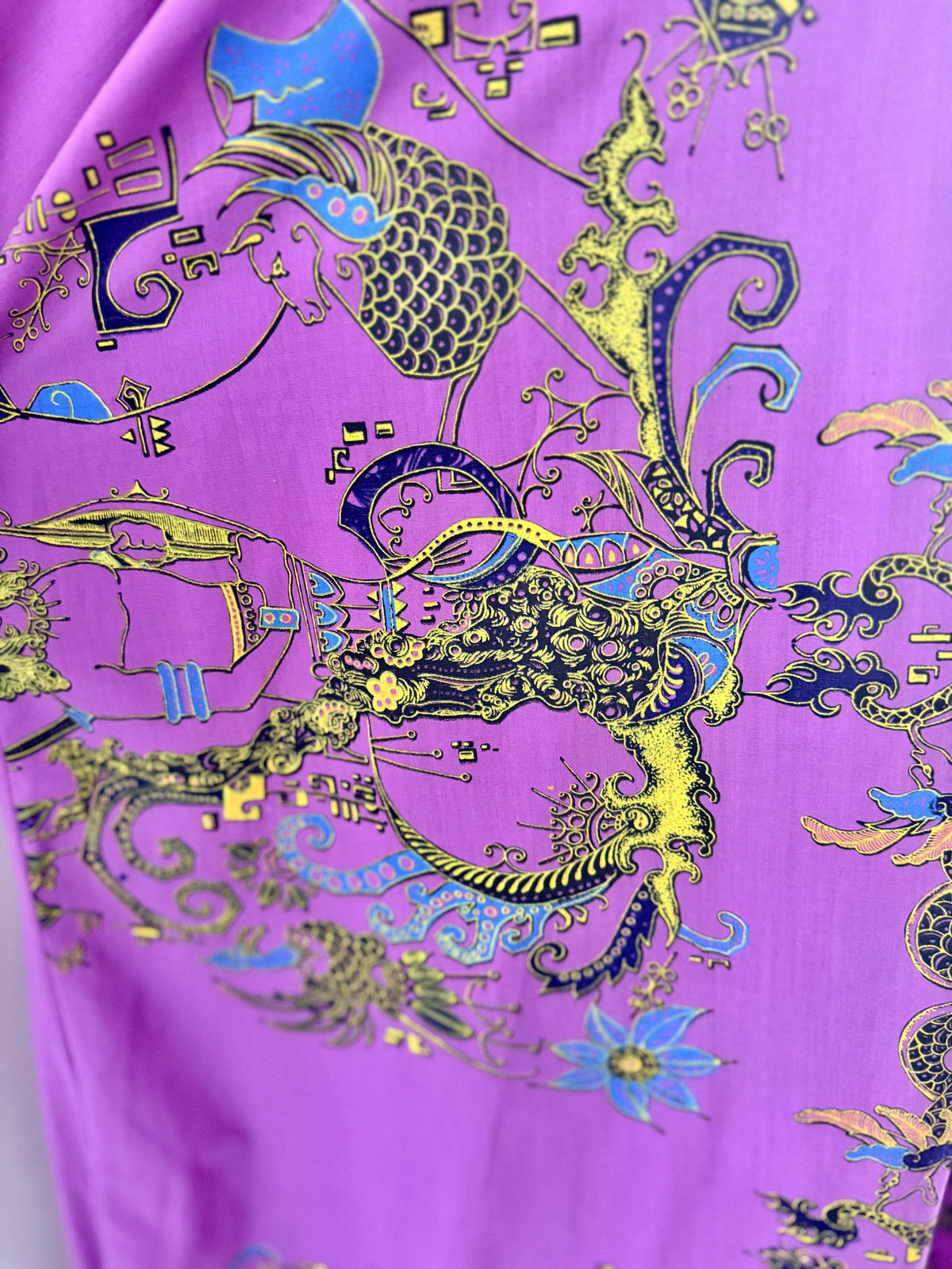 70’s Batik Purple Printed Kaftan