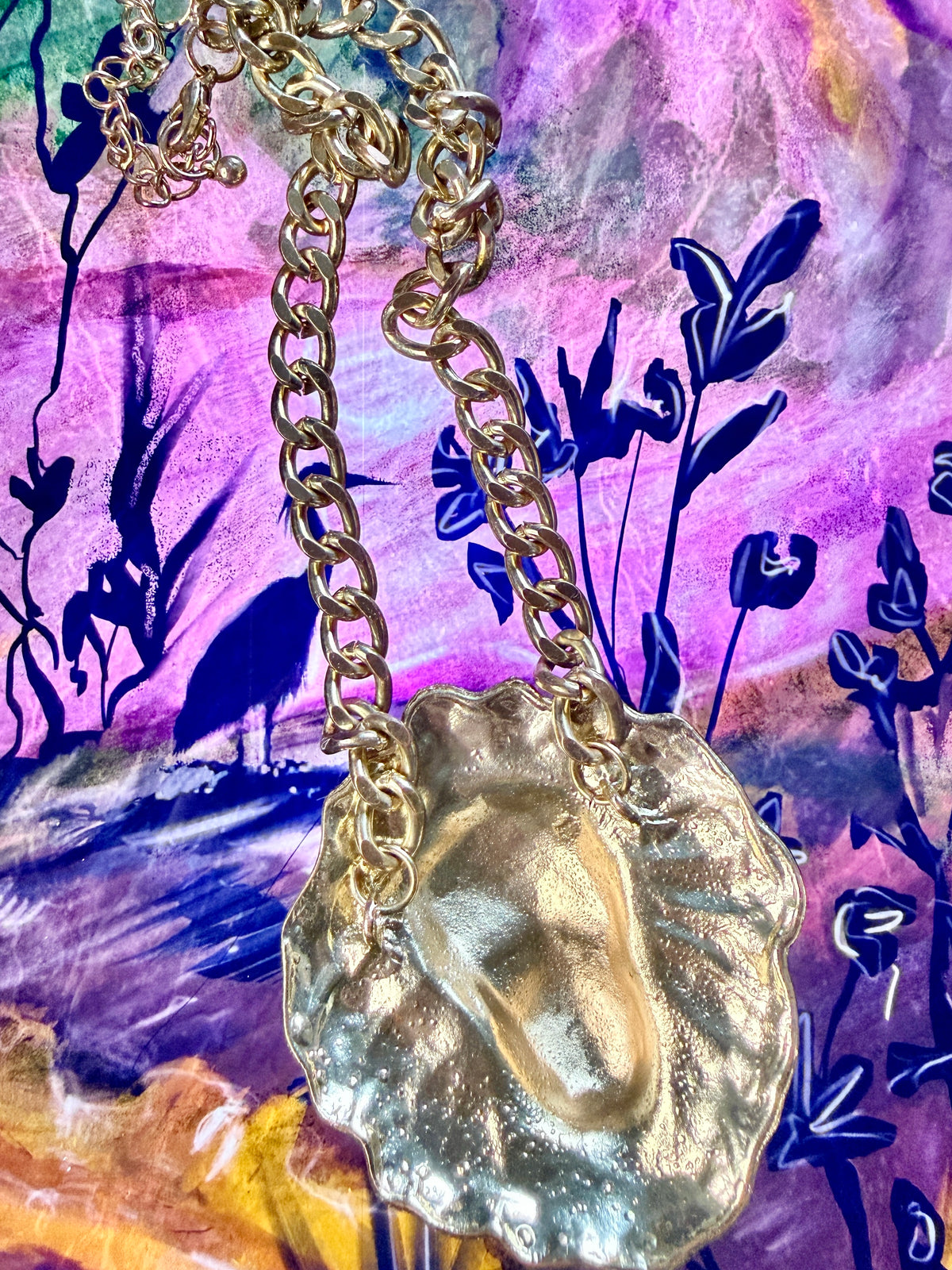 Vintage 1980s/90s Chunky Lion Head Statement Necklace