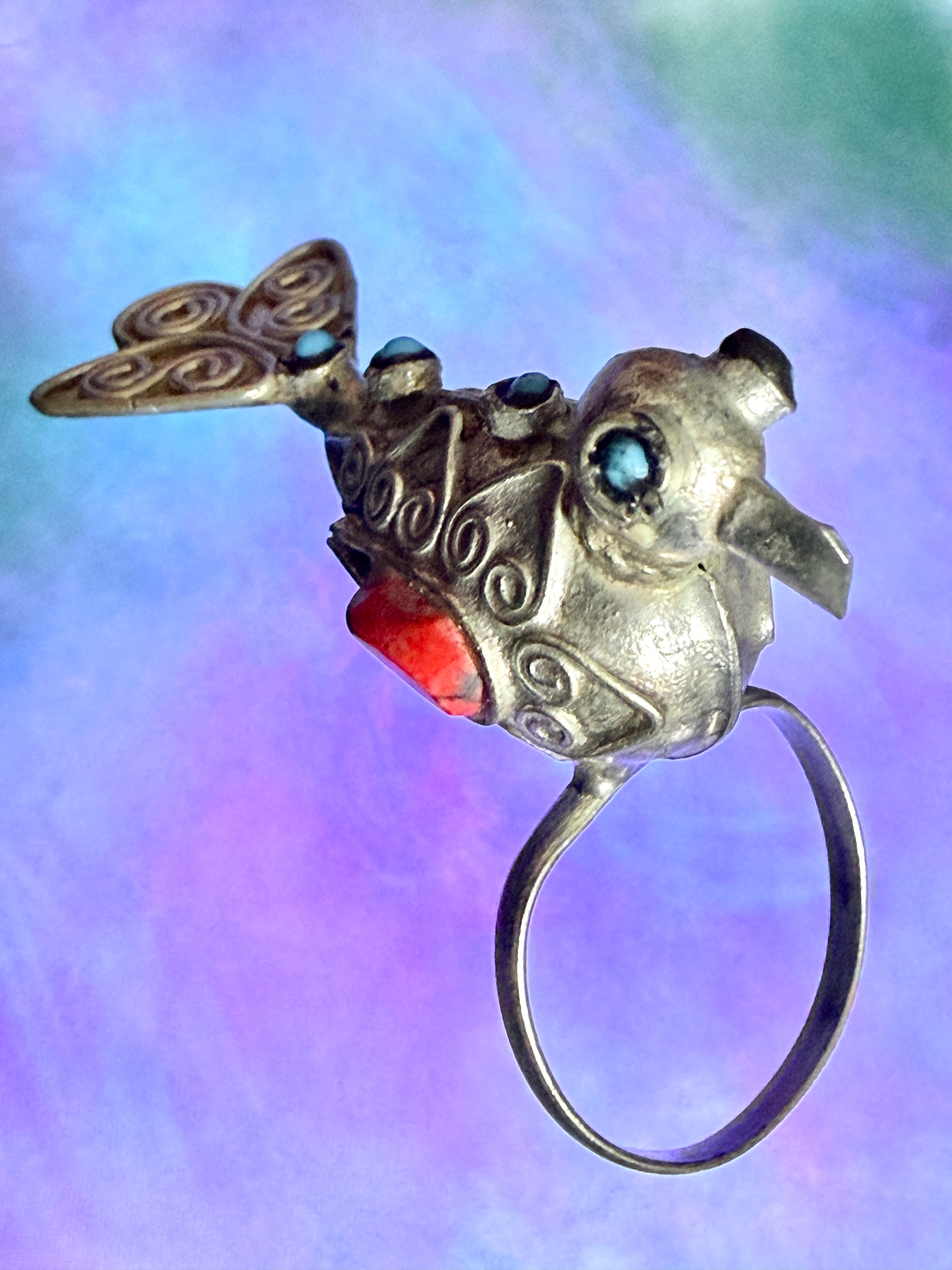 Vintage Kuchi Tribal Bird Statement Ring