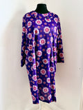 60s Crimped Purple Shift Dress with Tags