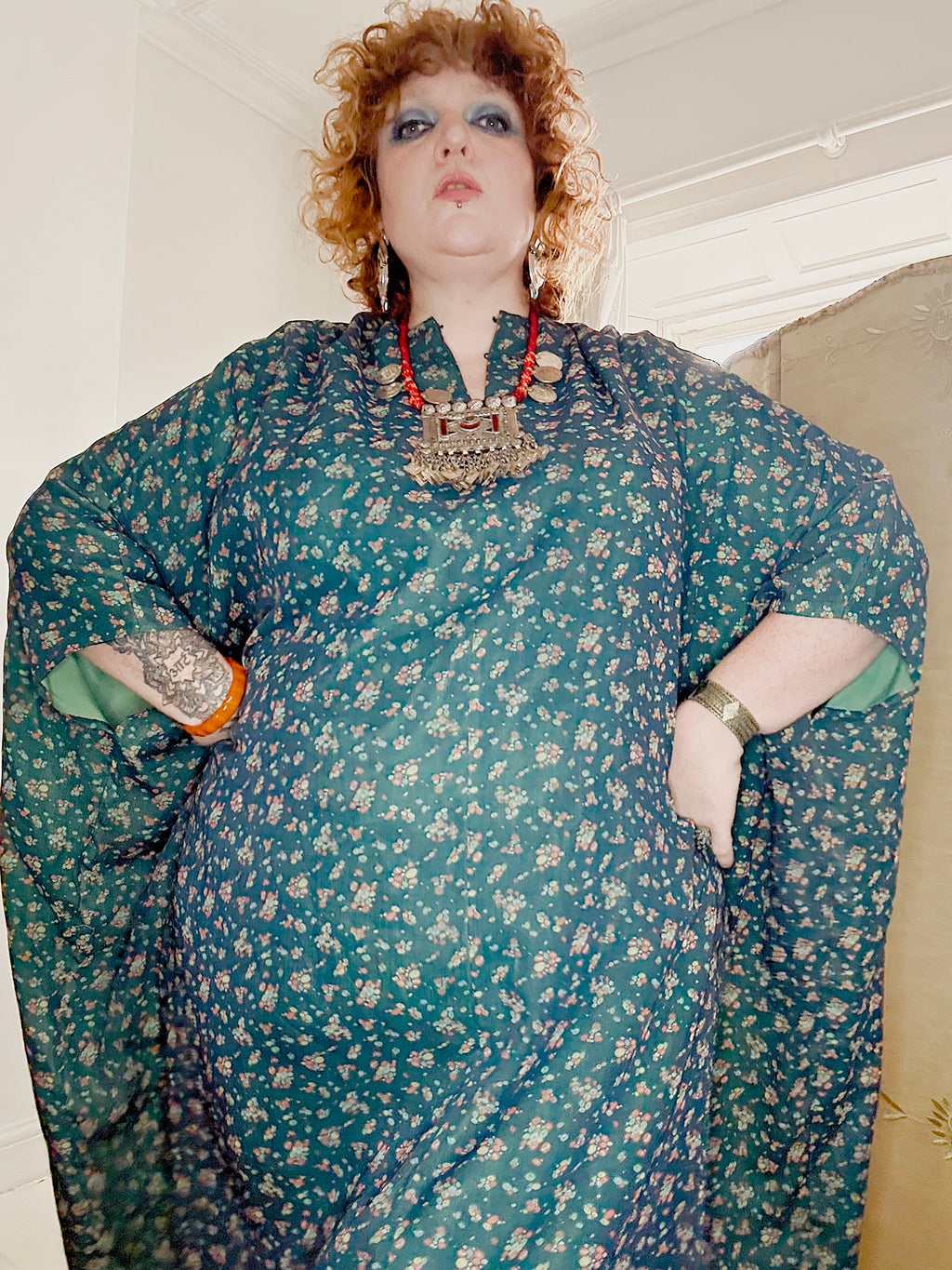 Vintage Handmade Ditsy Floral Kaftan