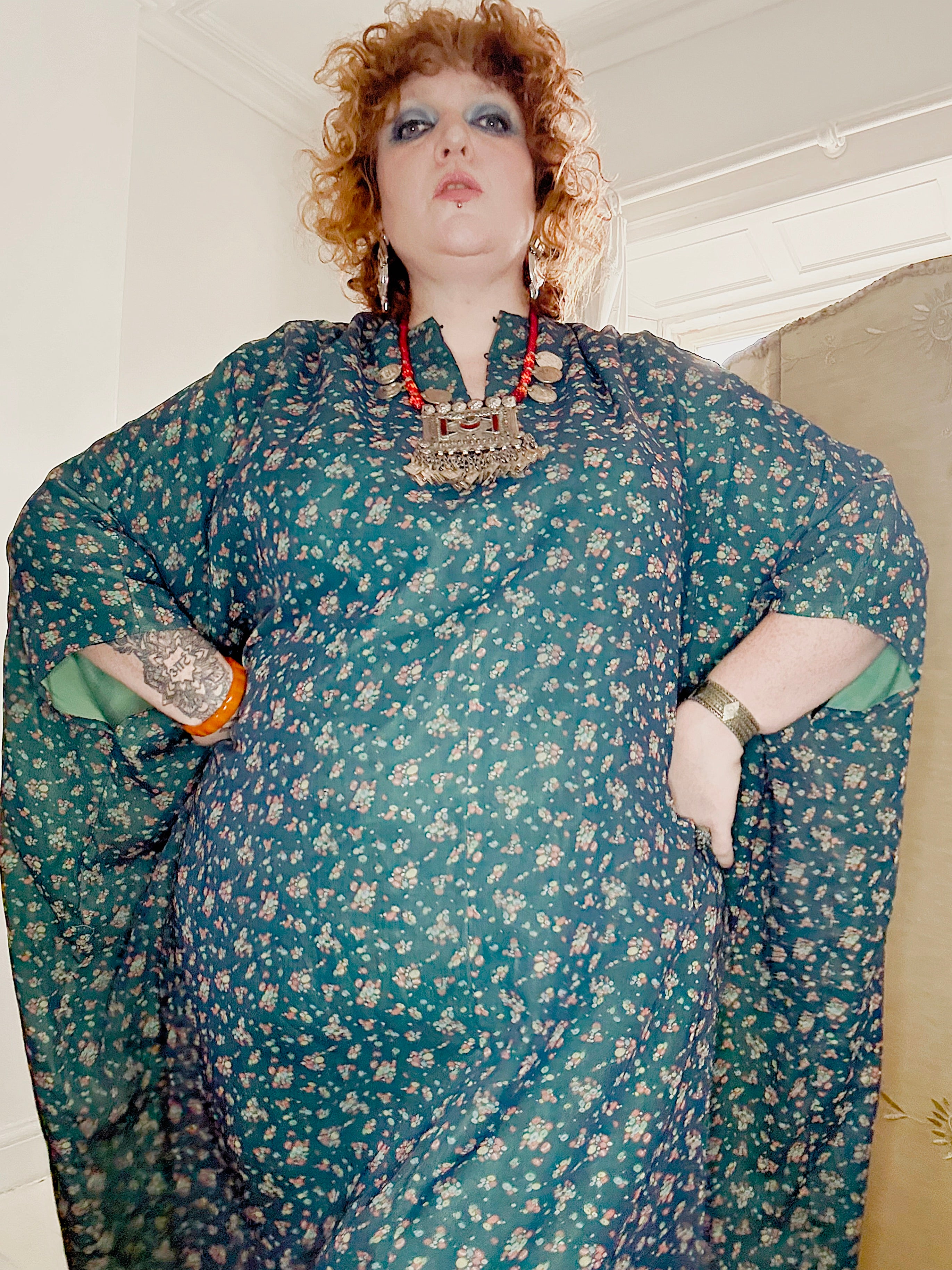 Vintage Handmade Ditsy Floral Kaftan