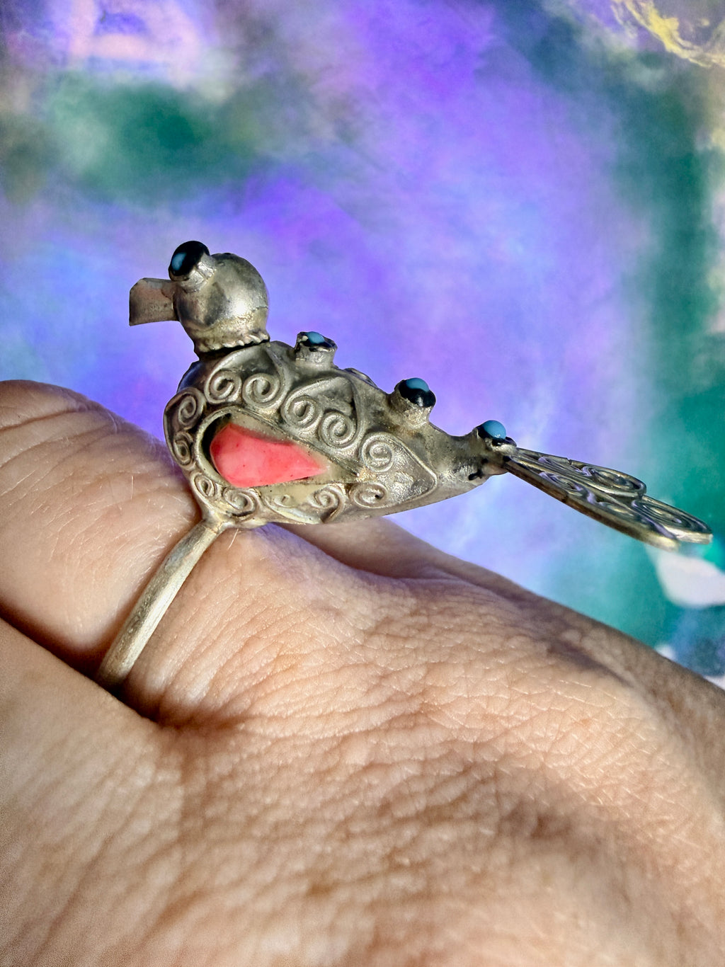 Vintage Kuchi Tribal Bird Statement Ring